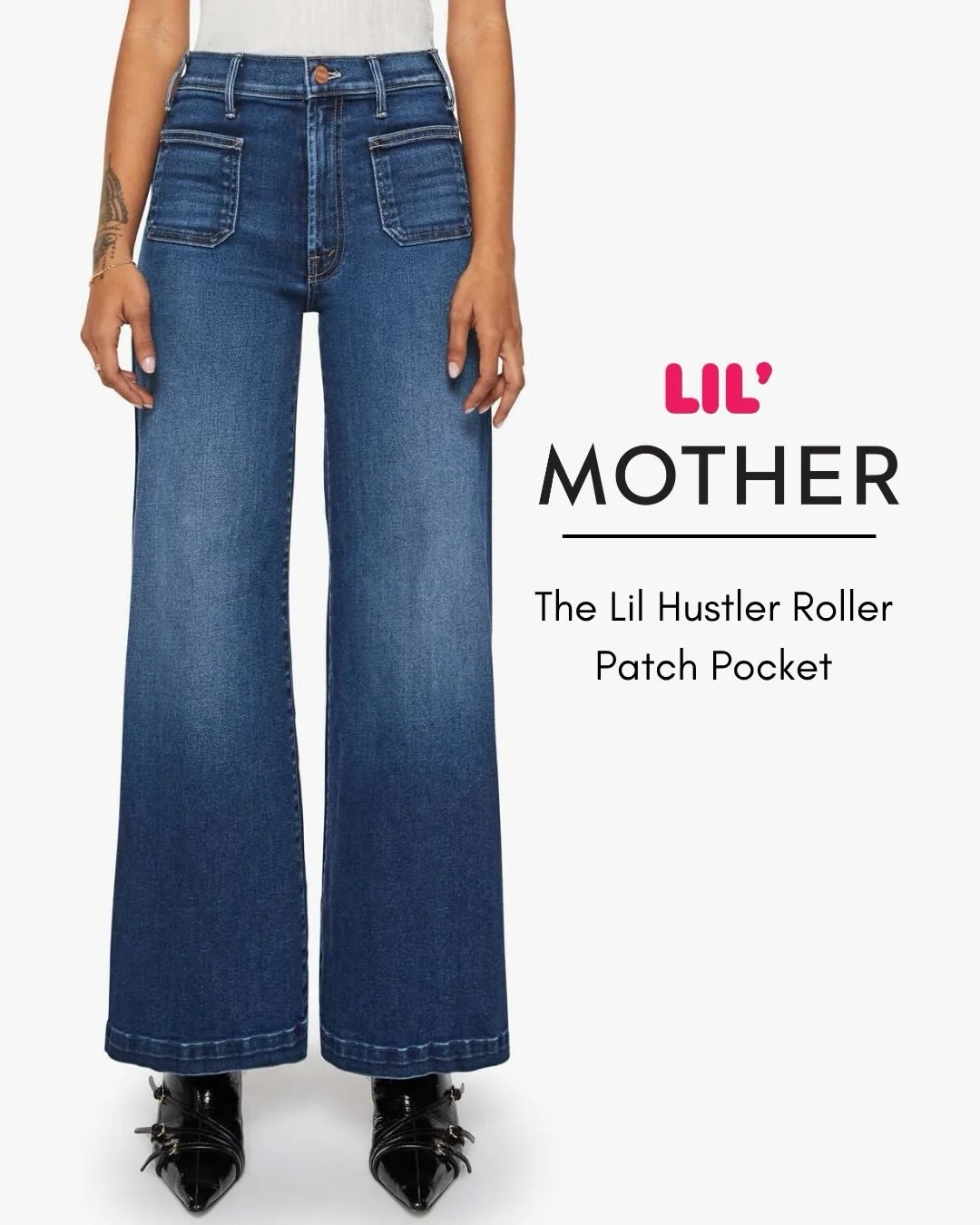 Just In From MOTHER! 70s-Inspired Wide Leg Jean With A High Rise Zip.