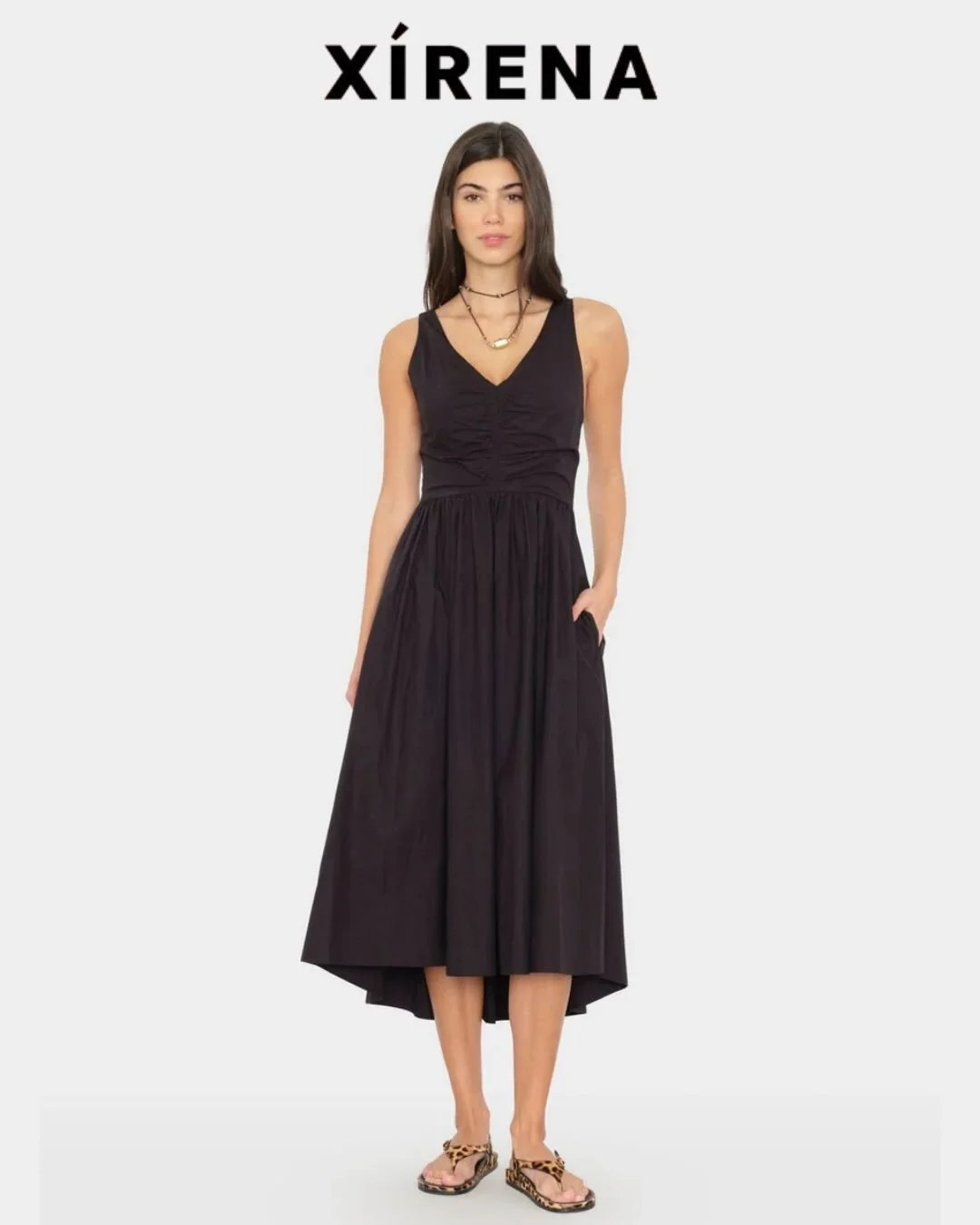 X&iacute;RENA - Patrice Dress. Crisp Paper Poplin With A Refined Feel. 100% Cotton.