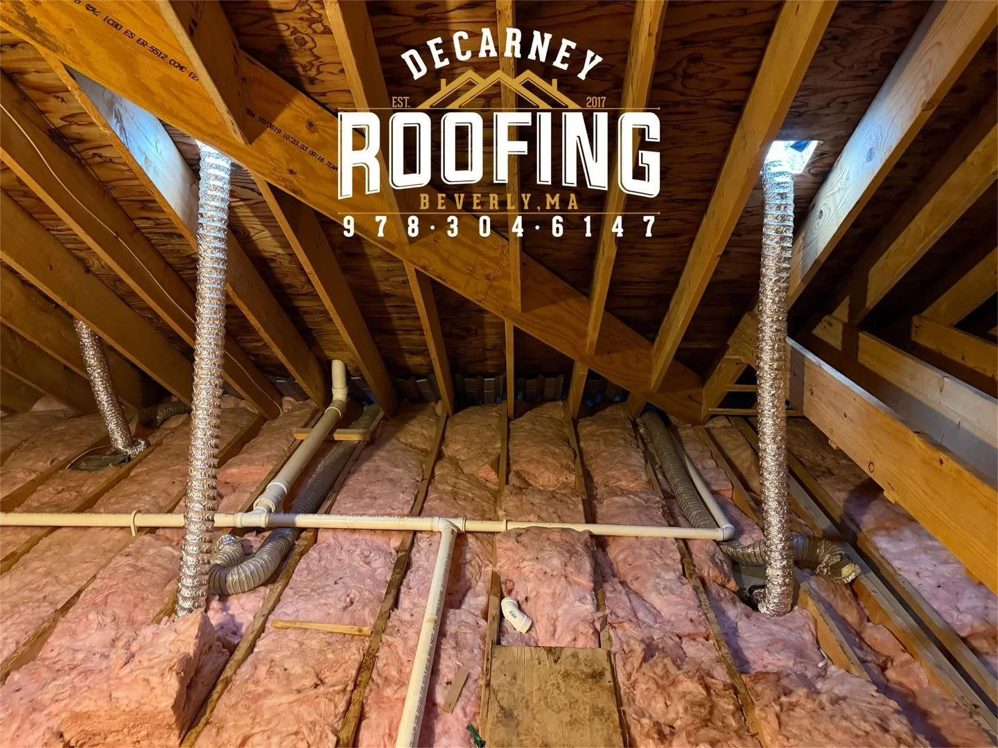 ❌ Bathroom exhaust fans vented into the soffit

➡️ Moisture trapped in the attic
➡️ Mold forming

We rerouted three exhausts through the roof for proper ventilation, now the homeowners can have the mold remediated! 

#DeCarneyRoofing #DeCarneyDidIt #