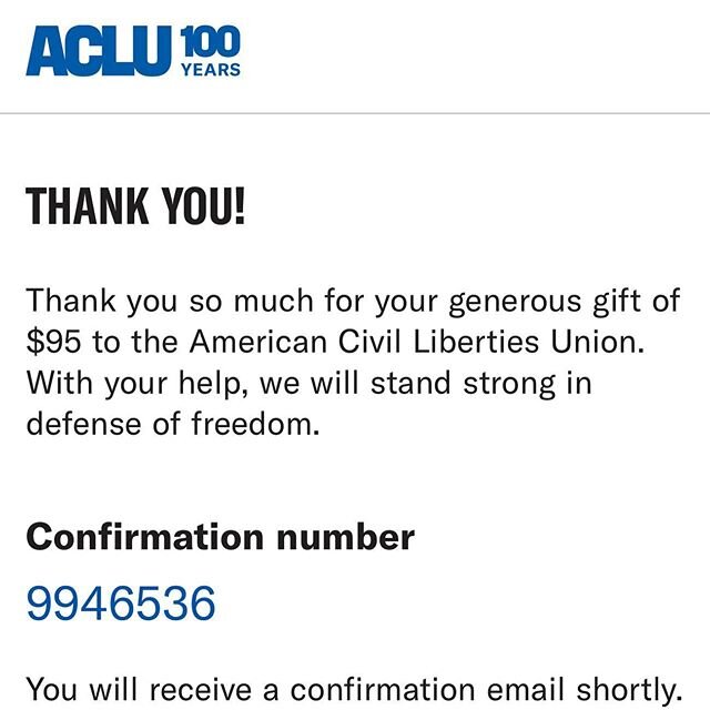 you all donated $190 yesterday and totally cleaned us out of merch, we only have some CDs and tapes left. as promised, we matched donations from @chrisogino @nickmcneely7 @samchaulklin and @shane._.drucker toward the ACLU, @bradleyhrln, @meganoneilbo