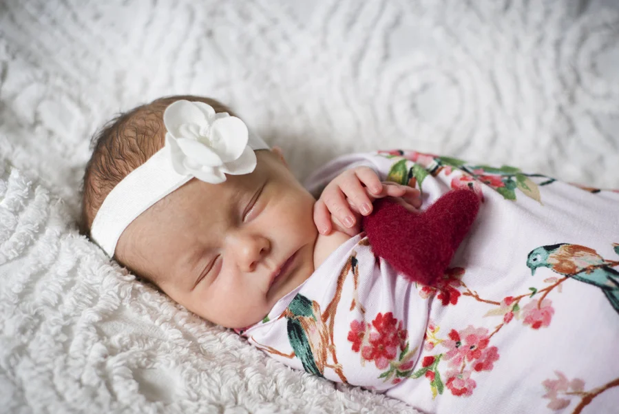 March 11, 2018 I am just beginning to dip my toes into posed newborn photography, so when my good friends Rebecca and Dave were expecting a little baby girl, I was so excited that they asked me to do her pictures. I don't have a studio, so I traveled to their home in Grand Rapids, MI with all of my gear in tow. I sent them a prep guide in advance which included tips for how to keep sweet Olive sleepy so we could wrap and pose her to get these images. Everyone did a great job and baby slept so well. I love this family and I couldn't be happier for them.
