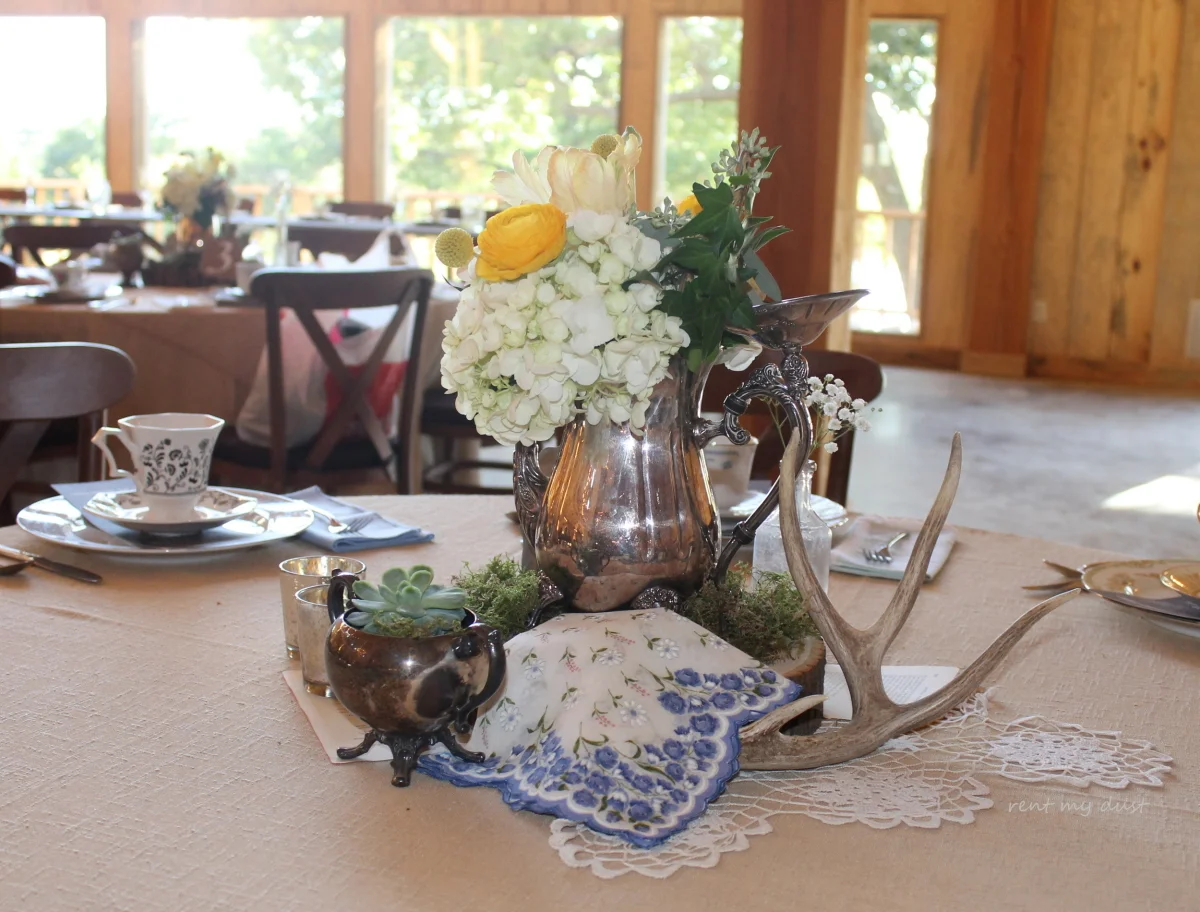 Silver Teapot Table Decor