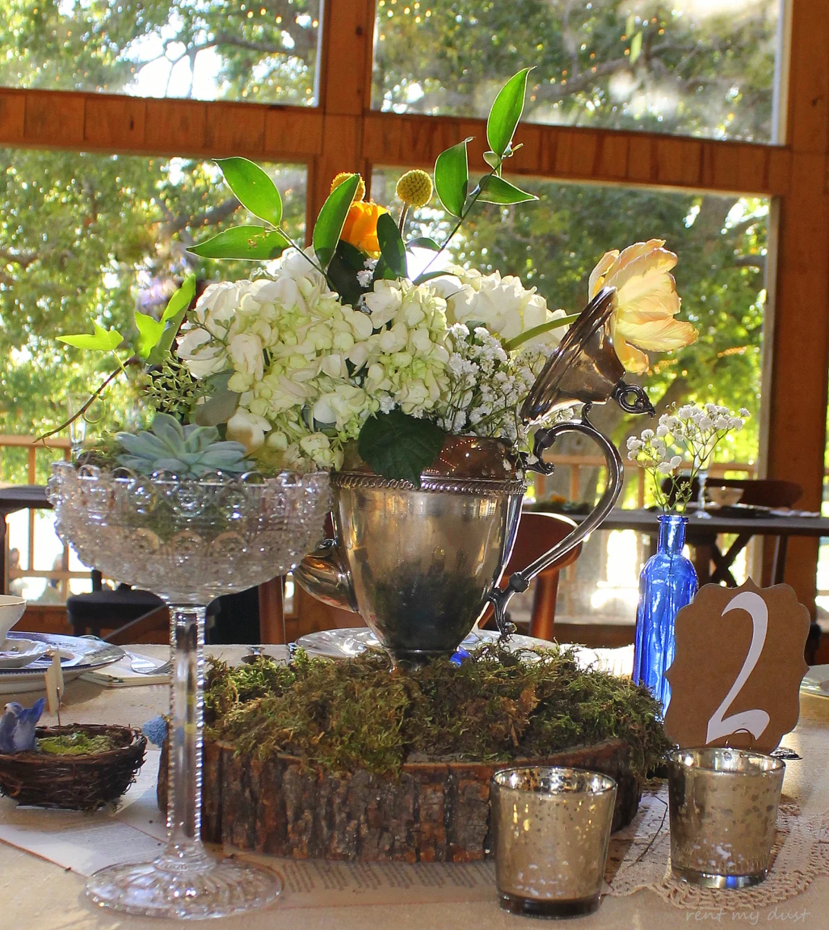 Silver Teapot Table Decor