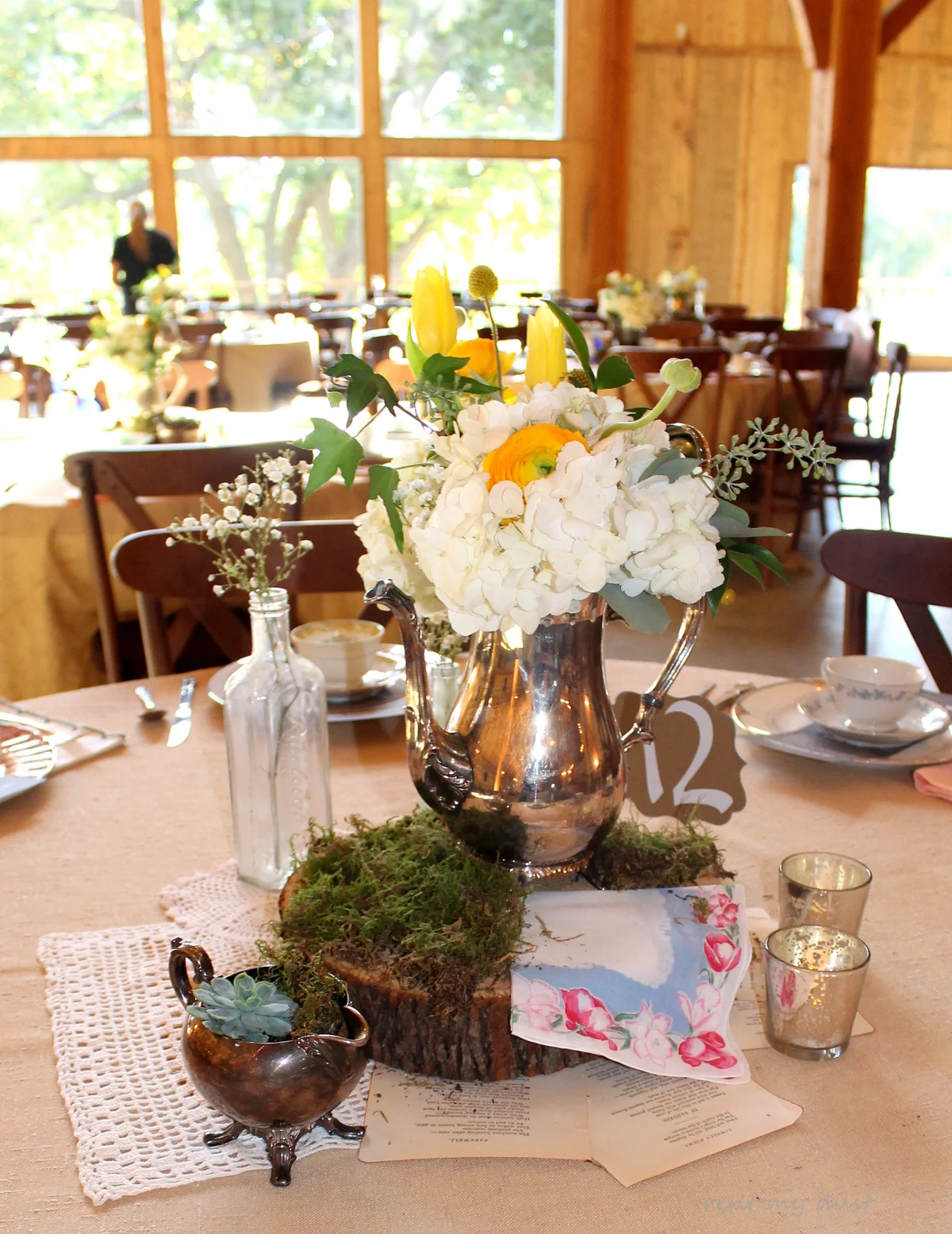 Silver Teapot Table Decor