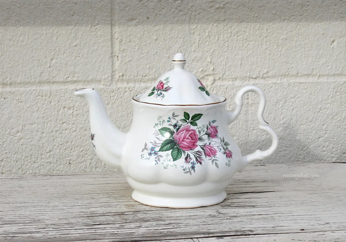 Light Pink Rose Teapot - $15