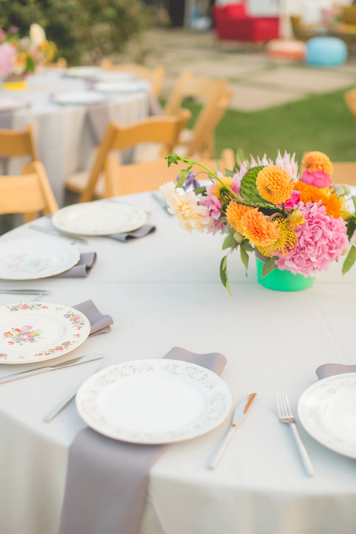 NBarrett Photography - mismatched dinner plates