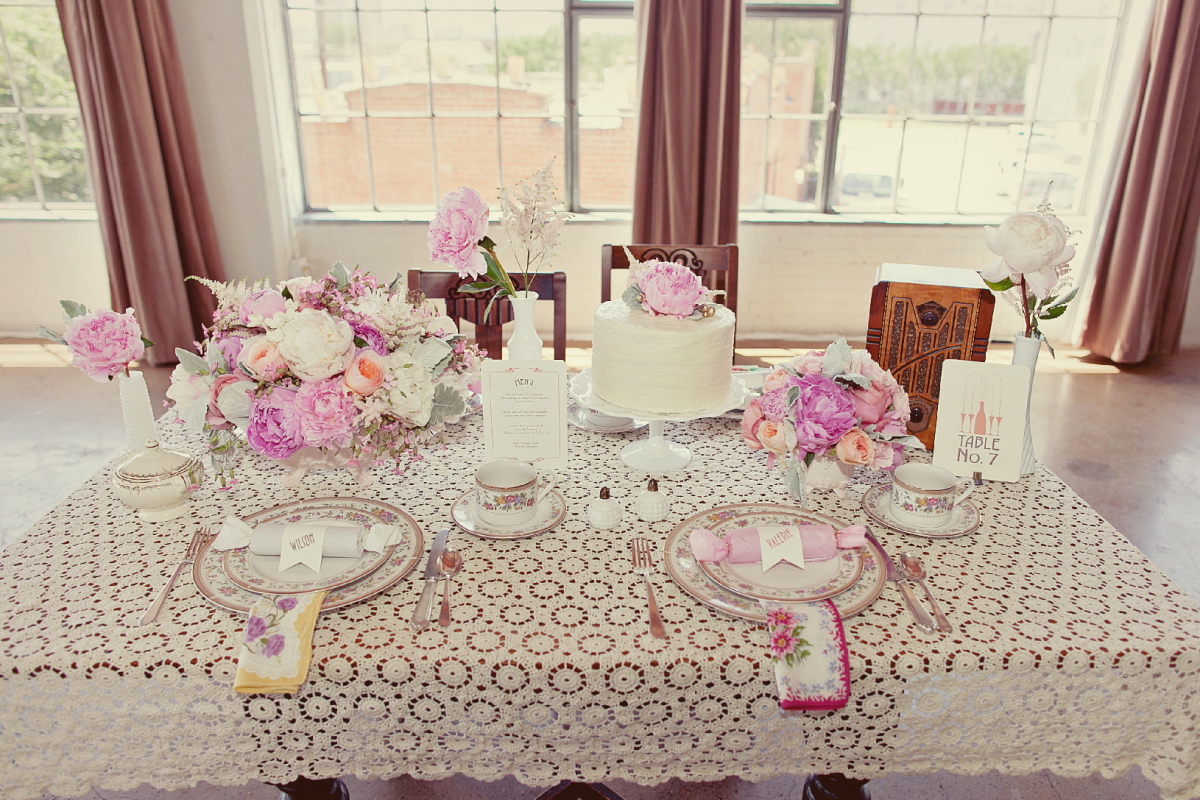 Mismatched Dinner Plates & Handkerchiefs