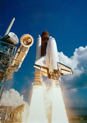 Fig. 3. Launch of Atlantis, 1985, from NASA’s Kennedy Space Center. Credit: NASA