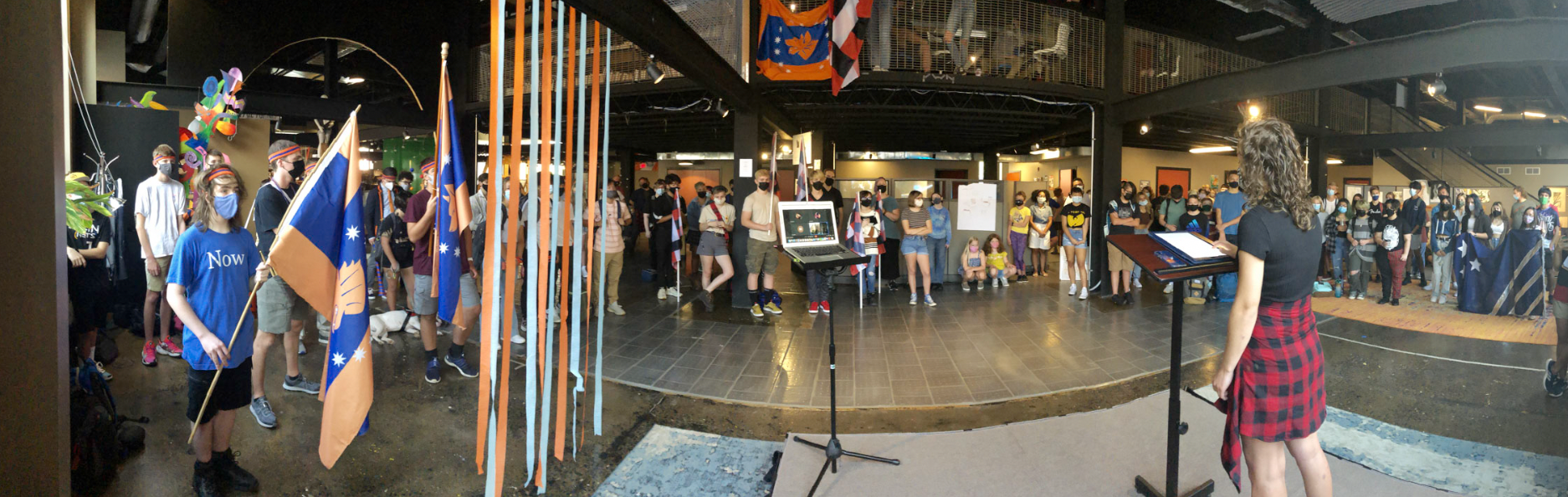 Student body president Carly M’ welcomes Stone students back on the first day of school