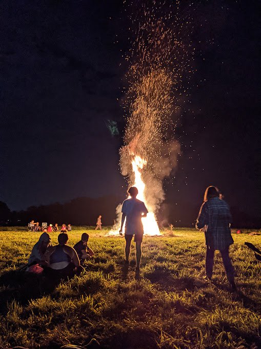  Afterward, our community came together at a (big) bonfire. 