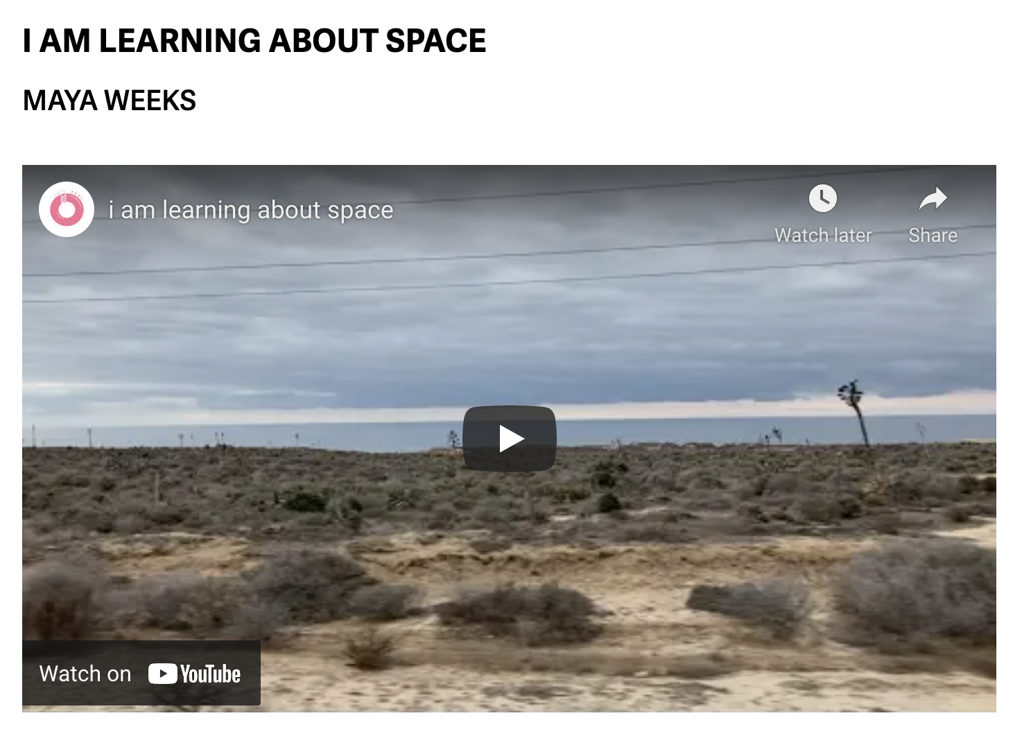 i am learning about space