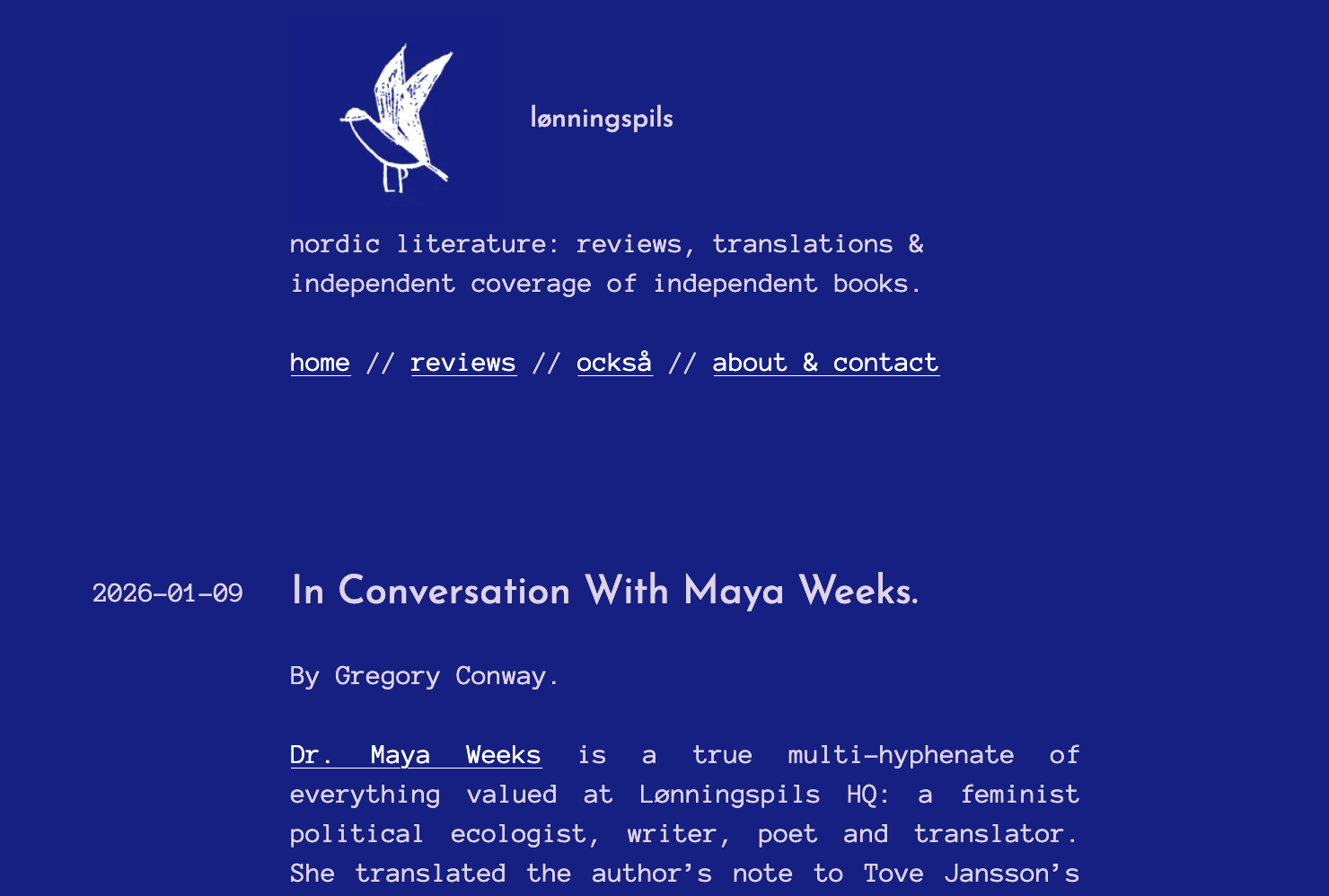 Interview with Gregory Conway at Lønningspils