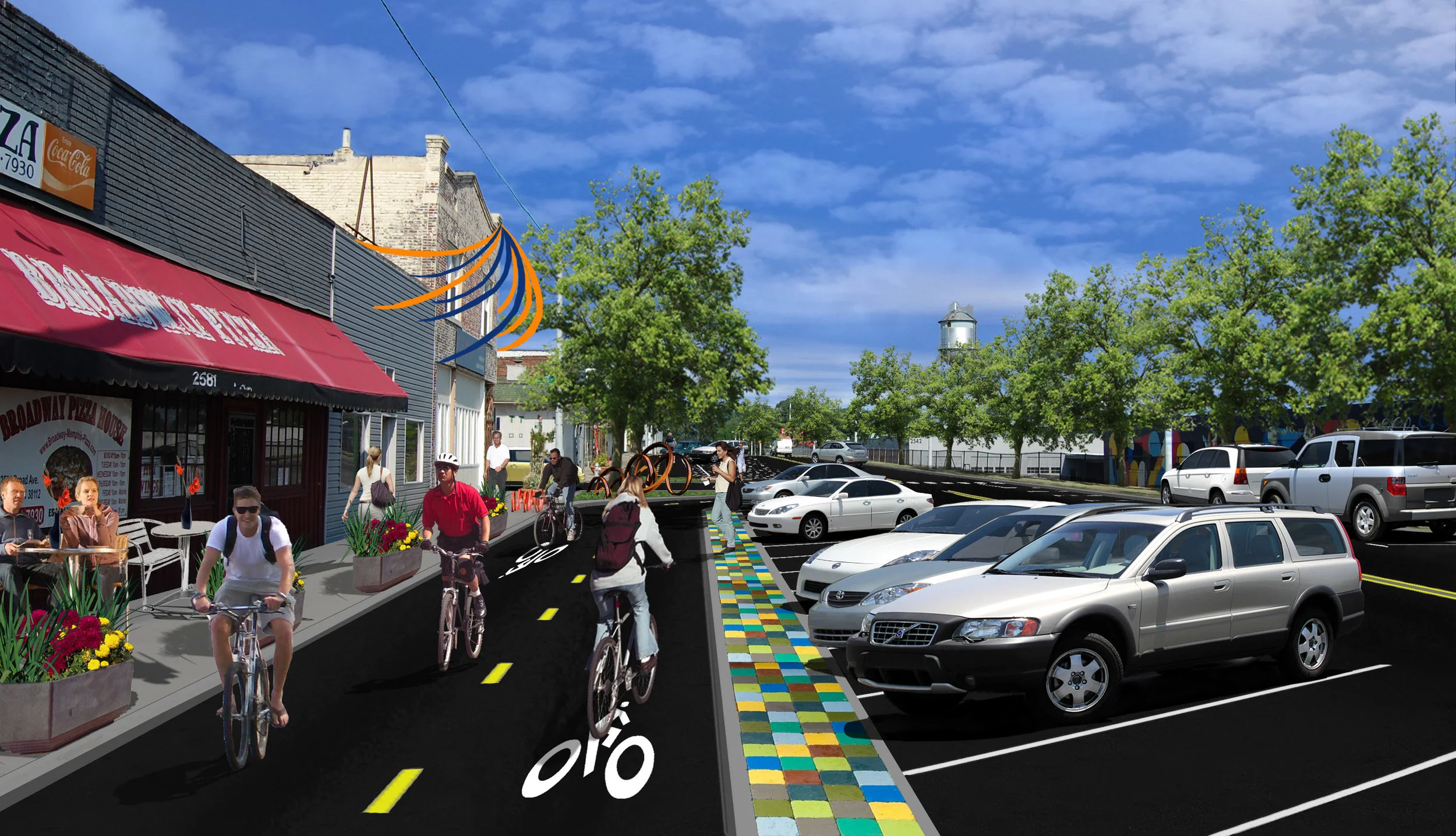 Hampline on Broad in the Arts District showing treatment with angled parking _ Fuss & O'Neill,INC.jpg