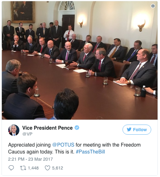 The all-male House Freedom Caucus, discussing women's healthcare