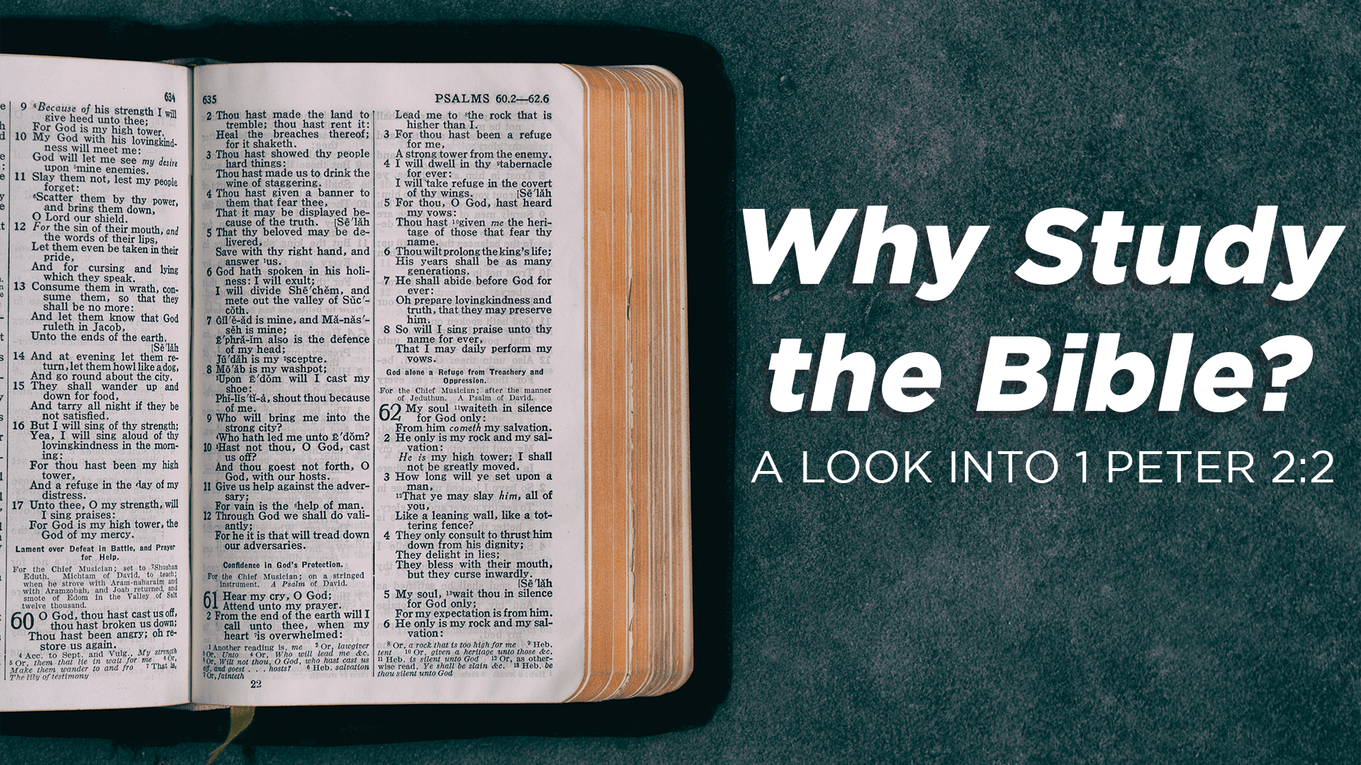 Why Study the Bible? - John Knaack, Elder - 1 Peter 2:2