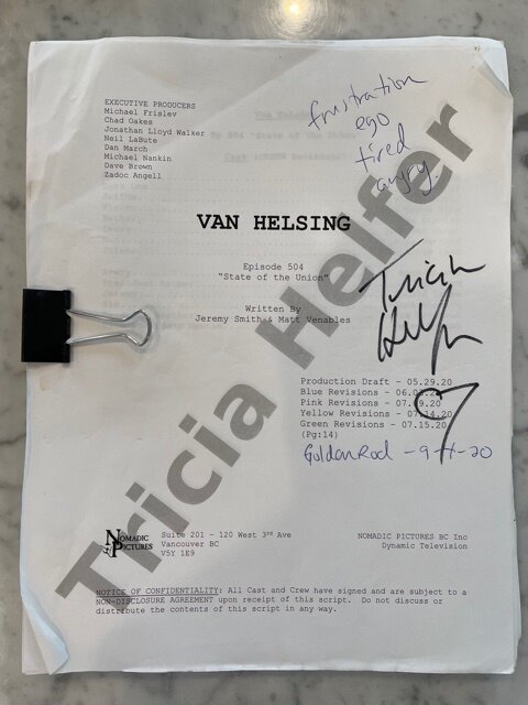 Van Helsing "State of the Union" episode 504 script.