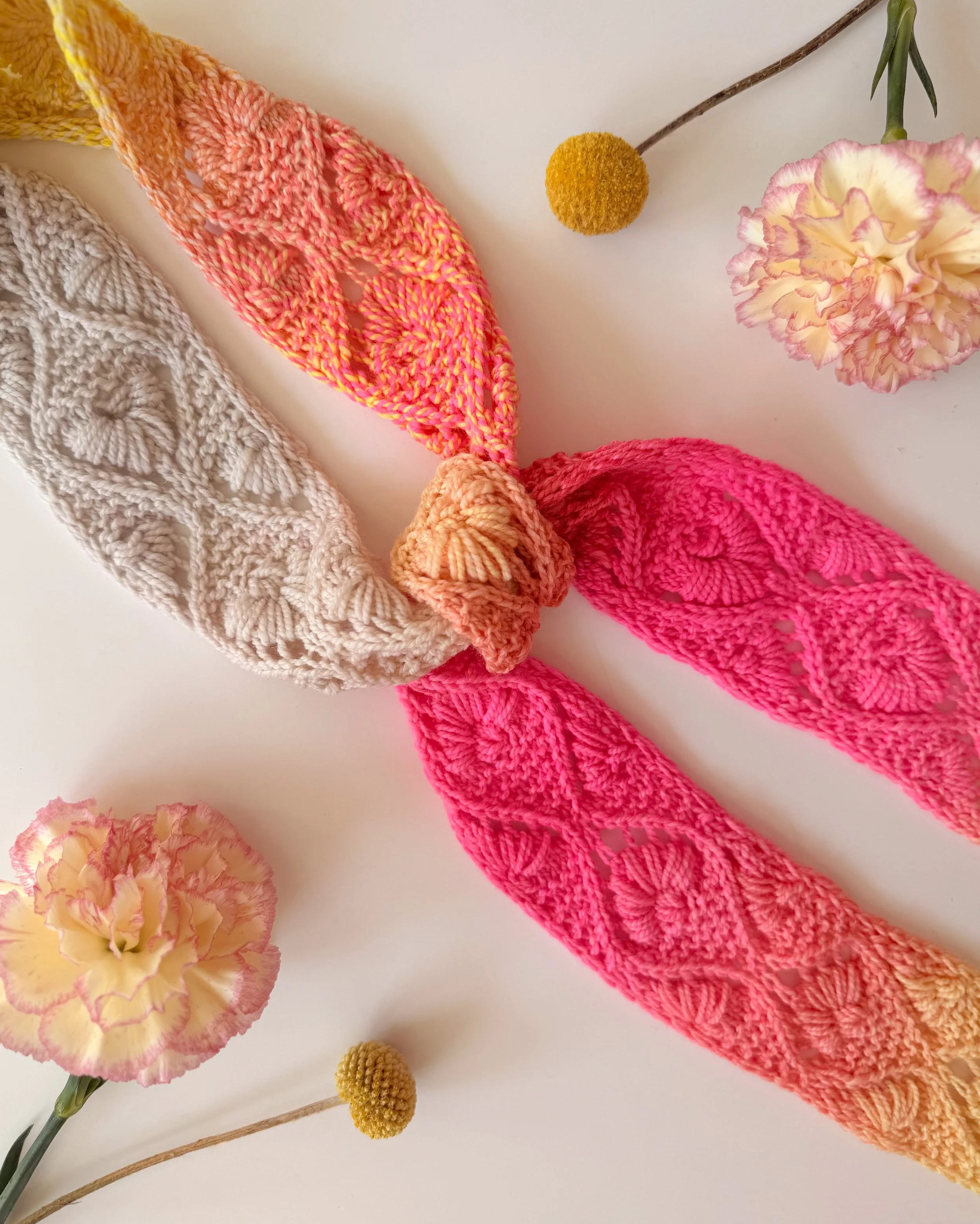 Cyclamen Scarf Tied Flatlay