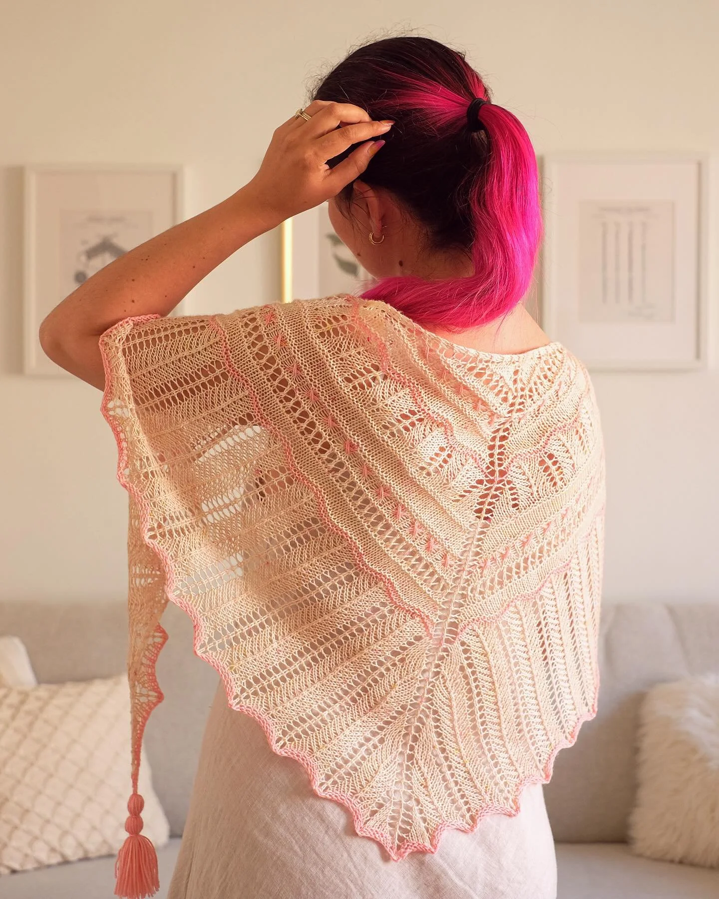 Fieldway Shawl is here ✨

This piece was inspired by the long walks in Sonoma in the summer. The shawl takes advantage of elongated triangular shaping, allowing you to achieve a generous wingspan with just one full skein and a mini &ndash; I used bea