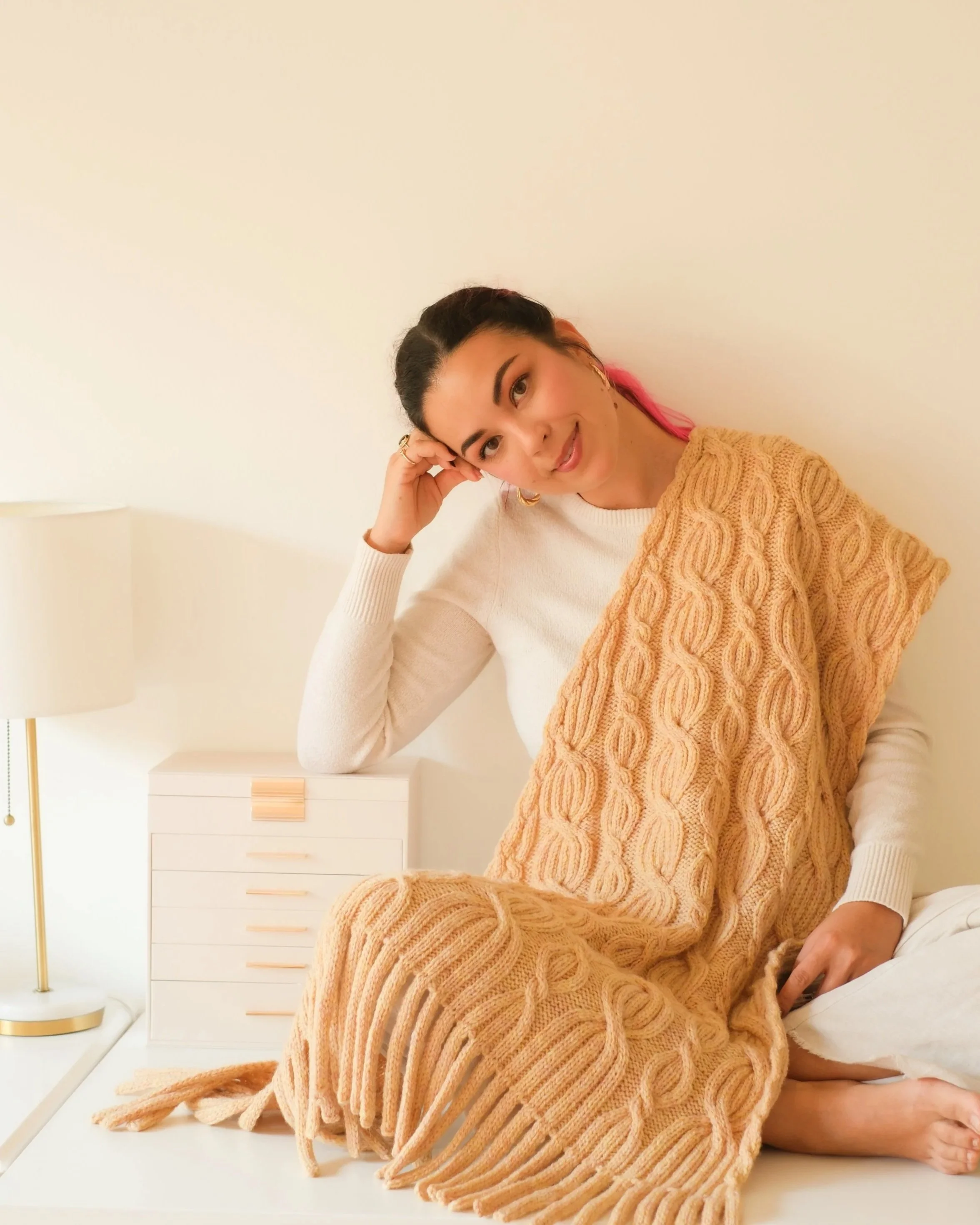 Milk Bun Shawl Draped