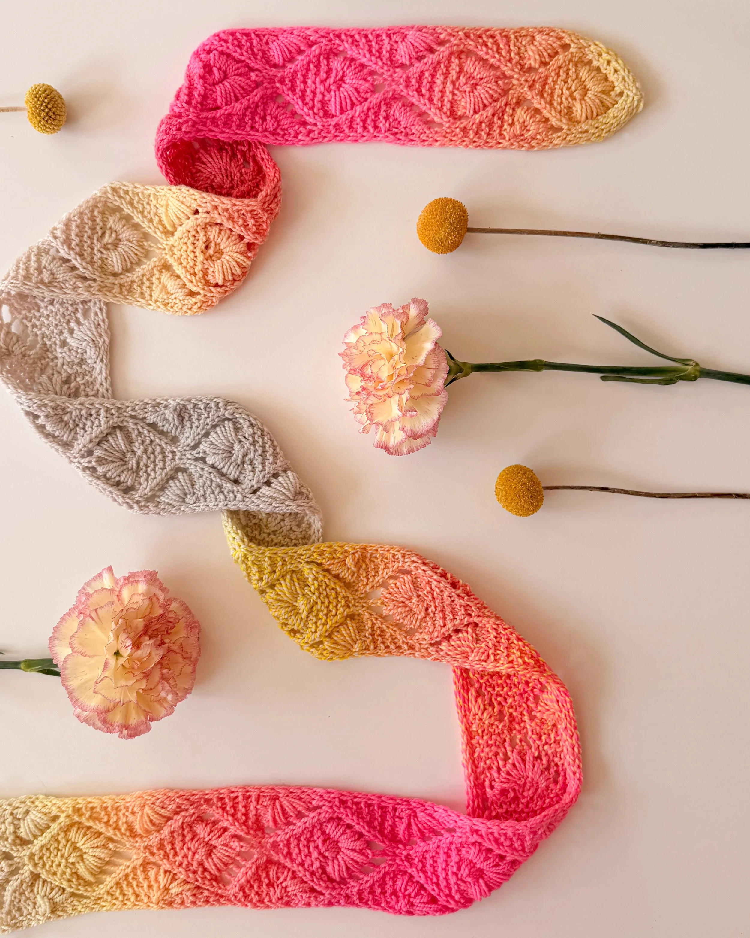 Cyclamen Scarf Flatlay