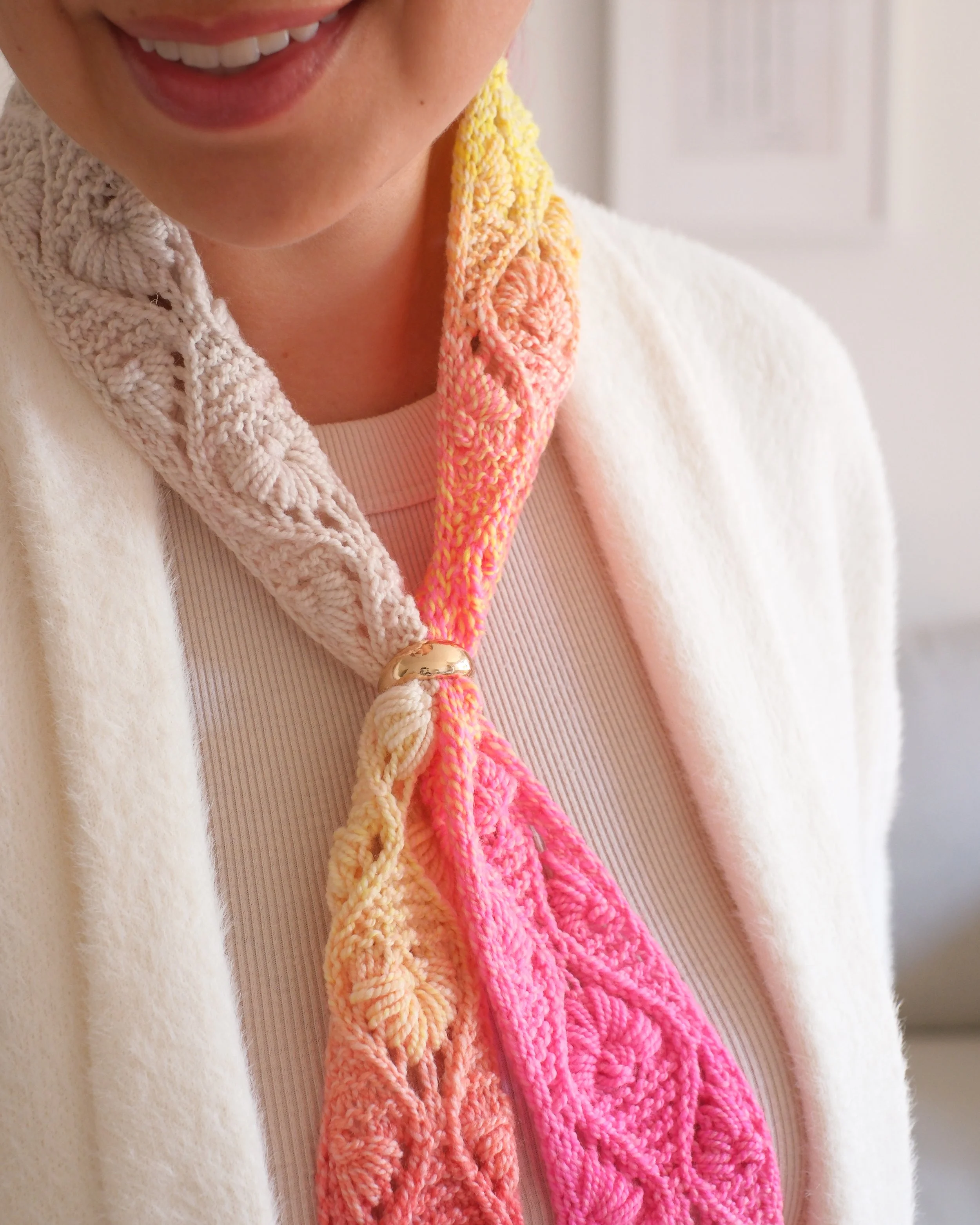 Cyclamen Scarf with Ring