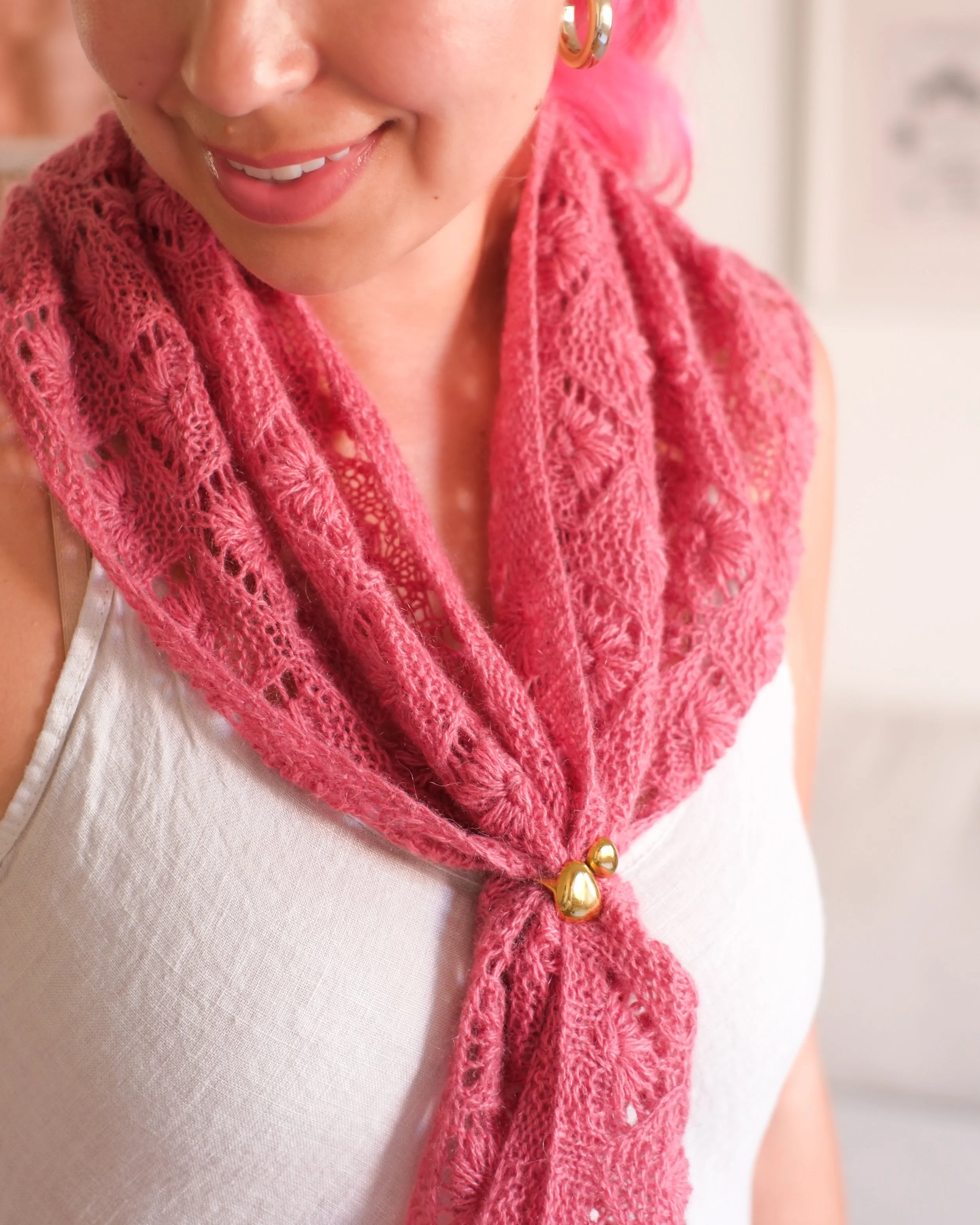 Cyclamen Bandana With a Ring
