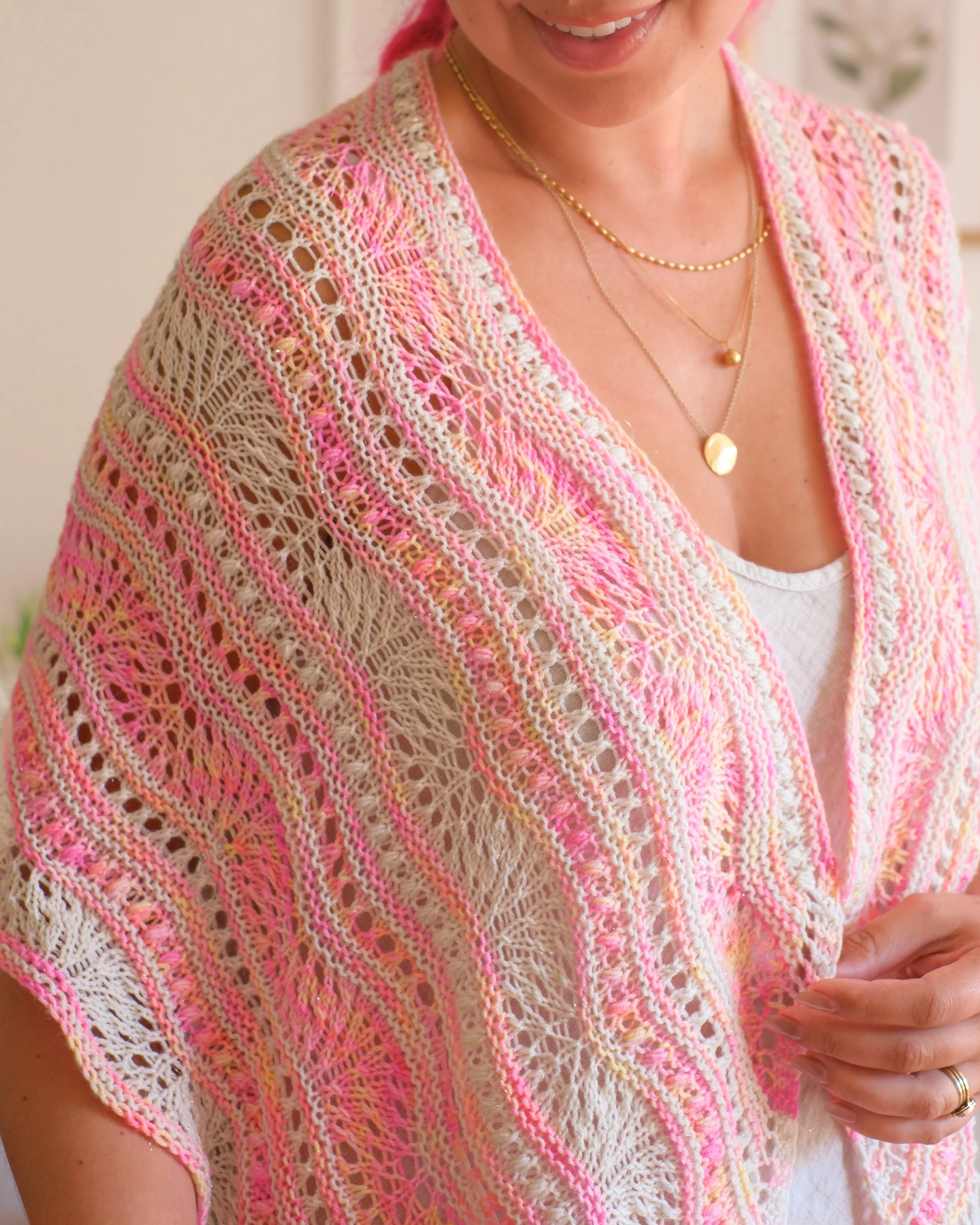 Koa shawl Draped on shoulders