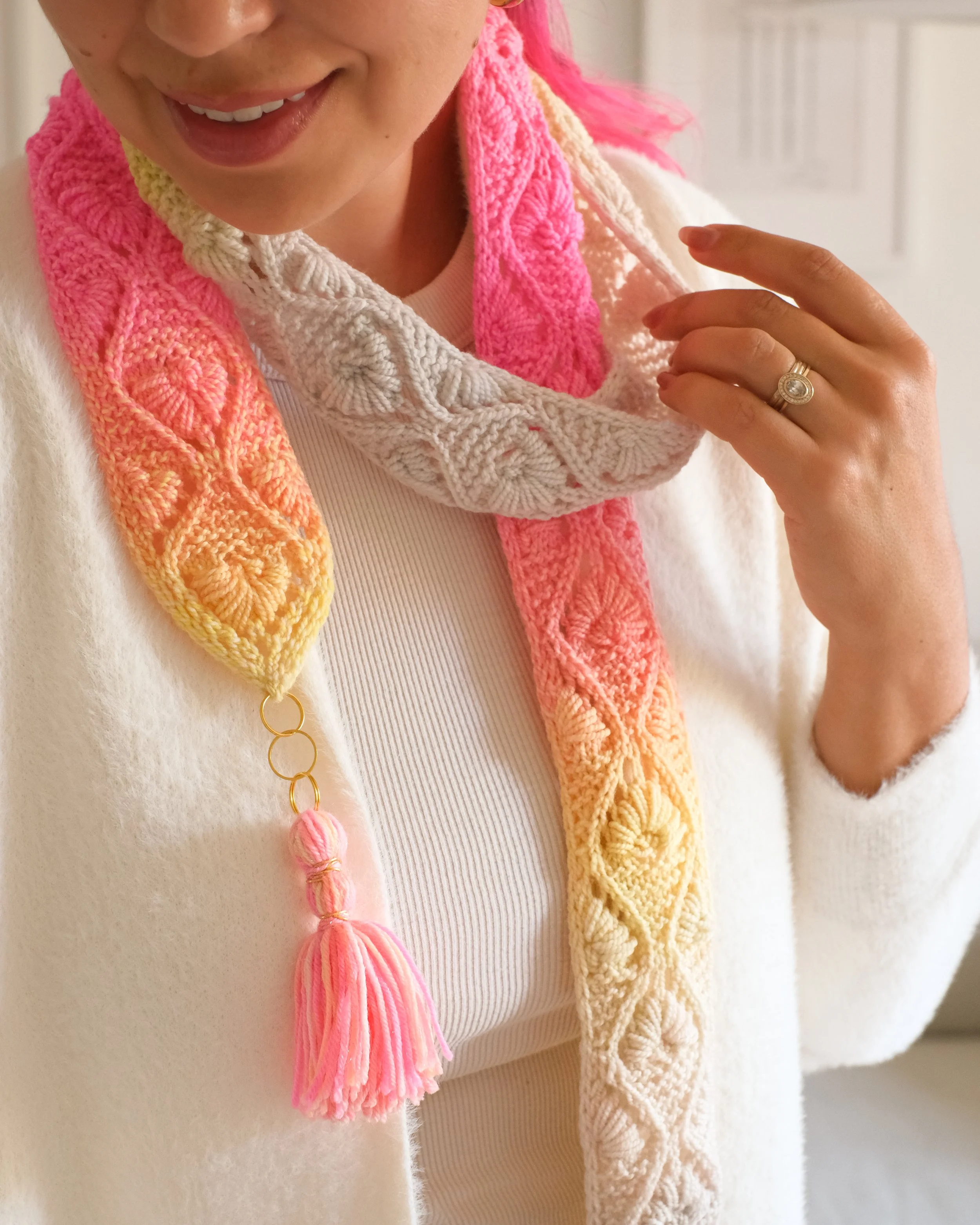 Cyclamen Scarf Wrapped