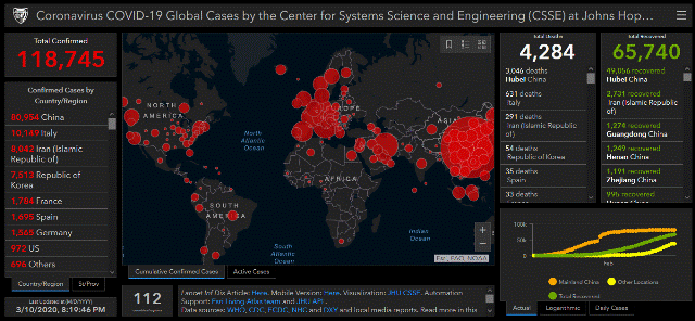 Johns Hopkins CSSE Map