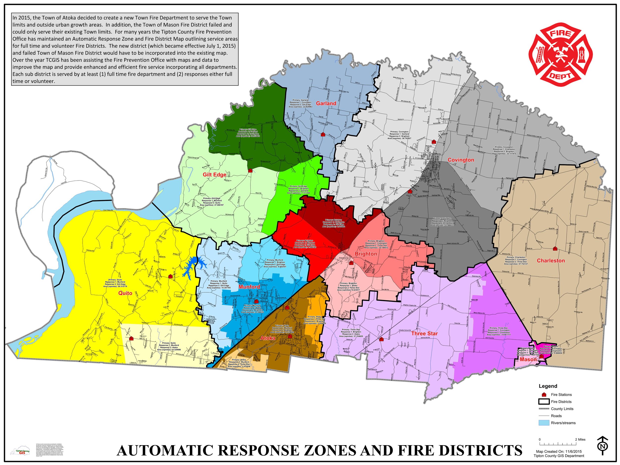 Automatic Response Zones and Fire Districts