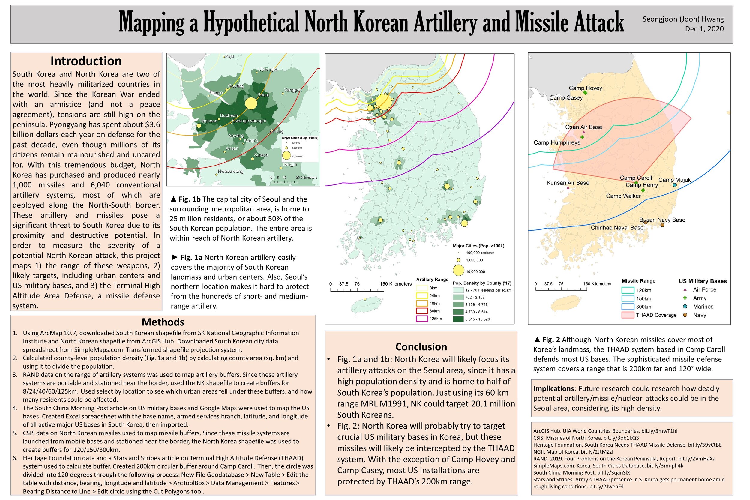 Mapping a Hypothetical North Korean Artillery and Missile Attack