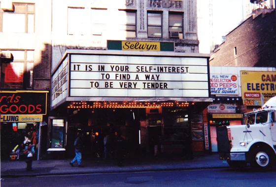 Jenny Holzer Marquee, New York City (1993). Photo by Don Shewey .