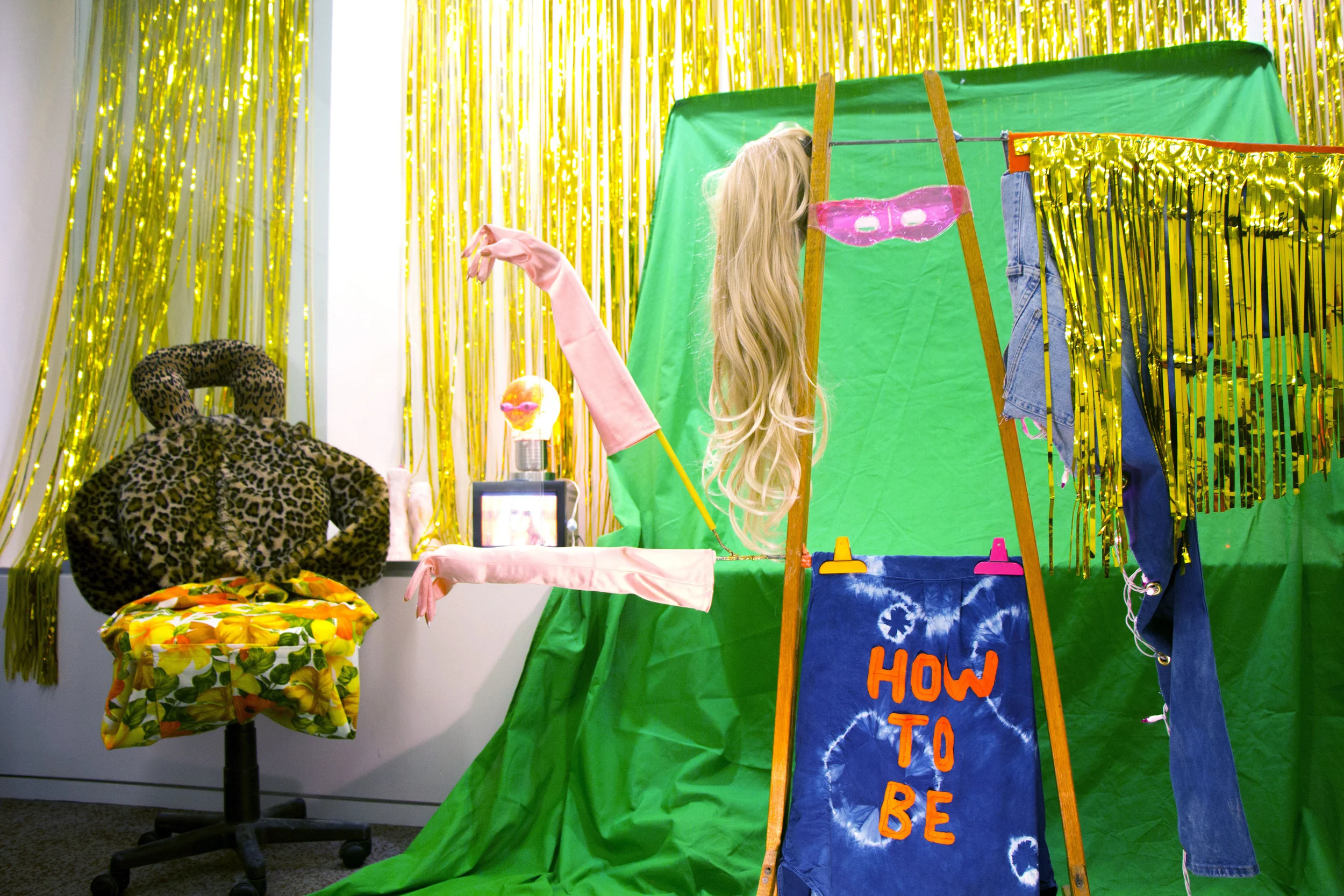 Barrington's hallway installation outside of auditorium where the performance was held. Later this was moved onto the stage as her props.