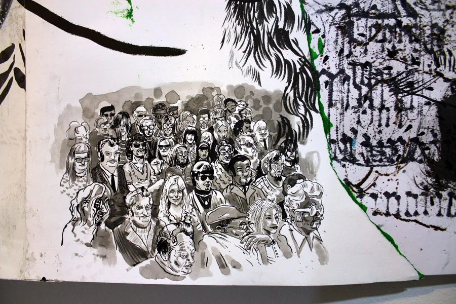 Daniel Davidson, Land of Me (detail), 2015, Mixed media on assembled papers, 70” x 46”, Courtesy of the Artist. Via CAM Raleigh Press Release.