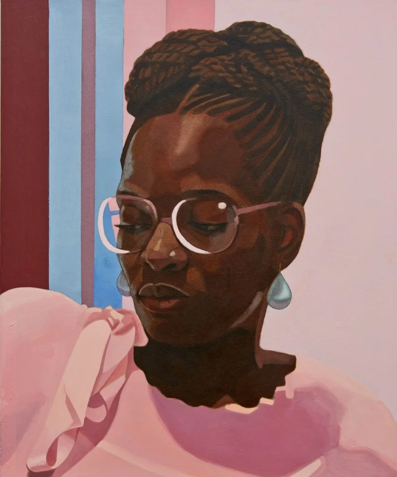 "Then You Lost Me" 2013. Oil and acrylic on printed paper mounted on board. Rosen Capellazzo Collection, New York. Image courtesy of Njideka Akunyili Crosby.