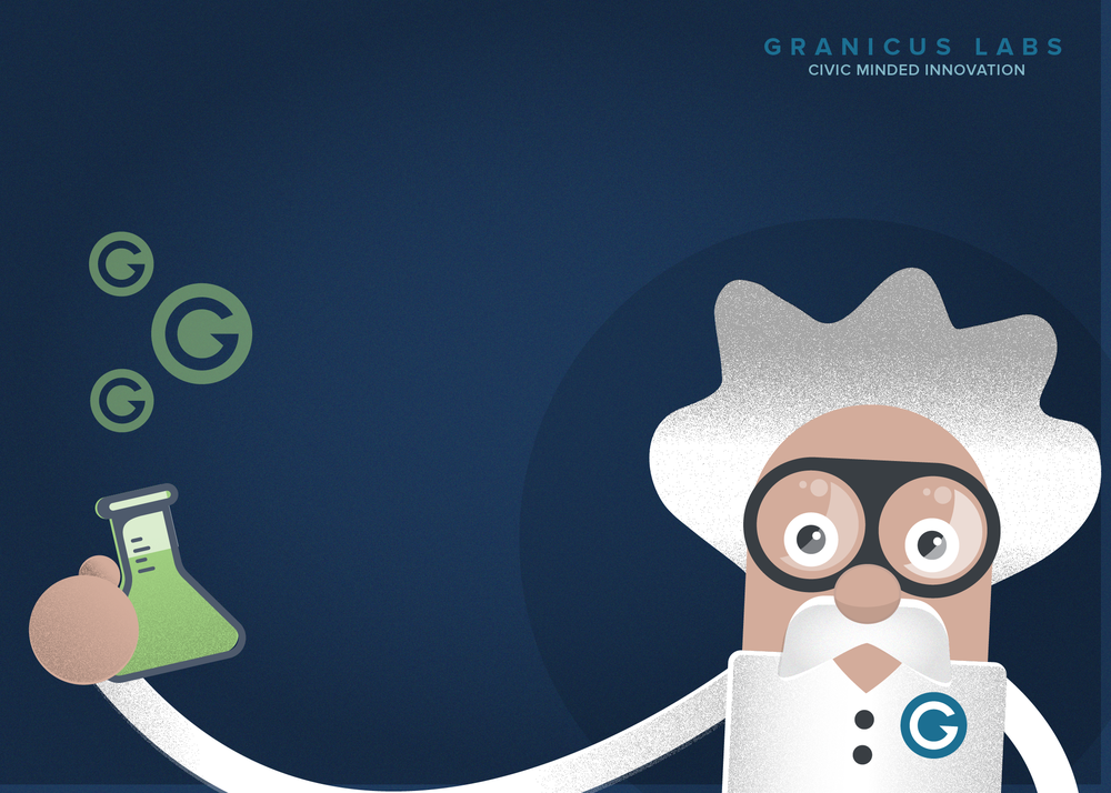 This mad scientist is hard at work testing our products in the banner for the email survey template!