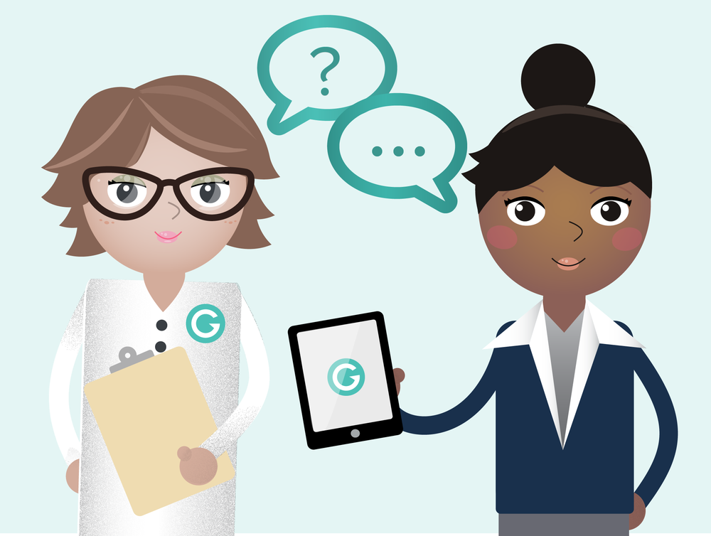 I thought it would be fun for our next email survey to make an illustration of our UX Researcher Loretta (on the left) and a Granicus user. (on the right) 