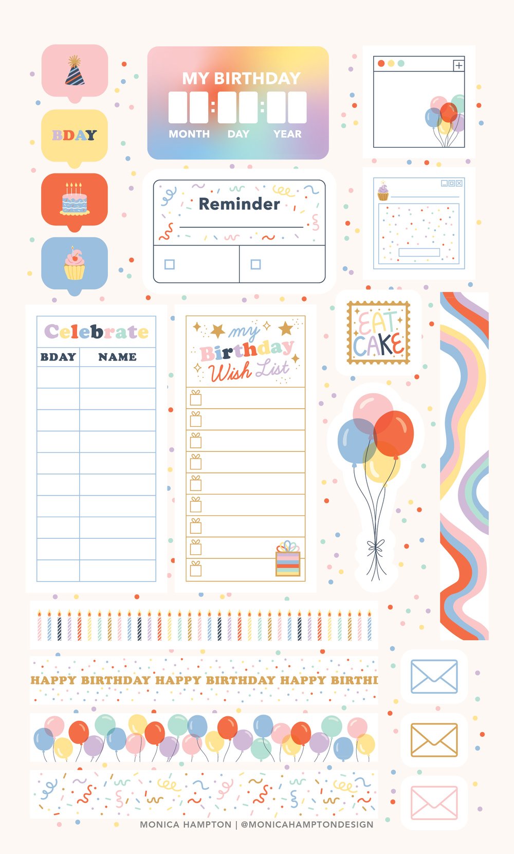 Shopping Planner Sticker Sheet – Kittie Treats Shop