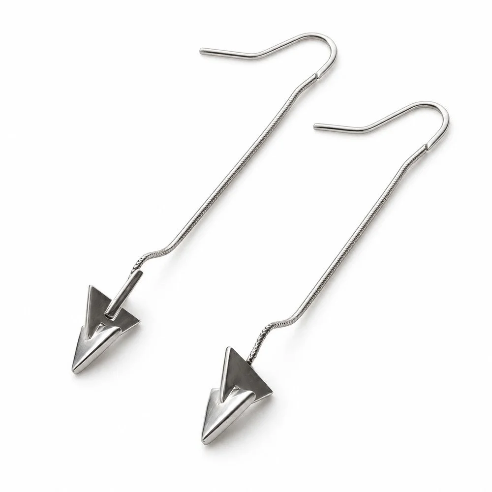 large arrow drop earrings