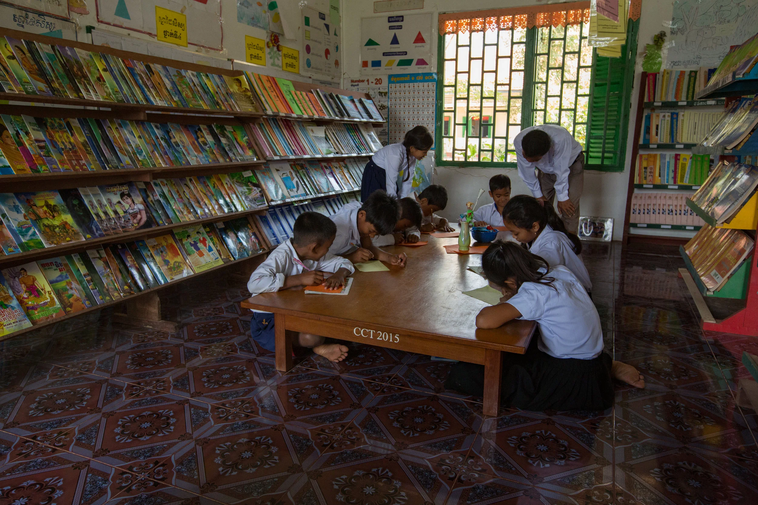 A CCT school library - by providing libraries in sponsored schools children have a greater chance of developing a love of reading.