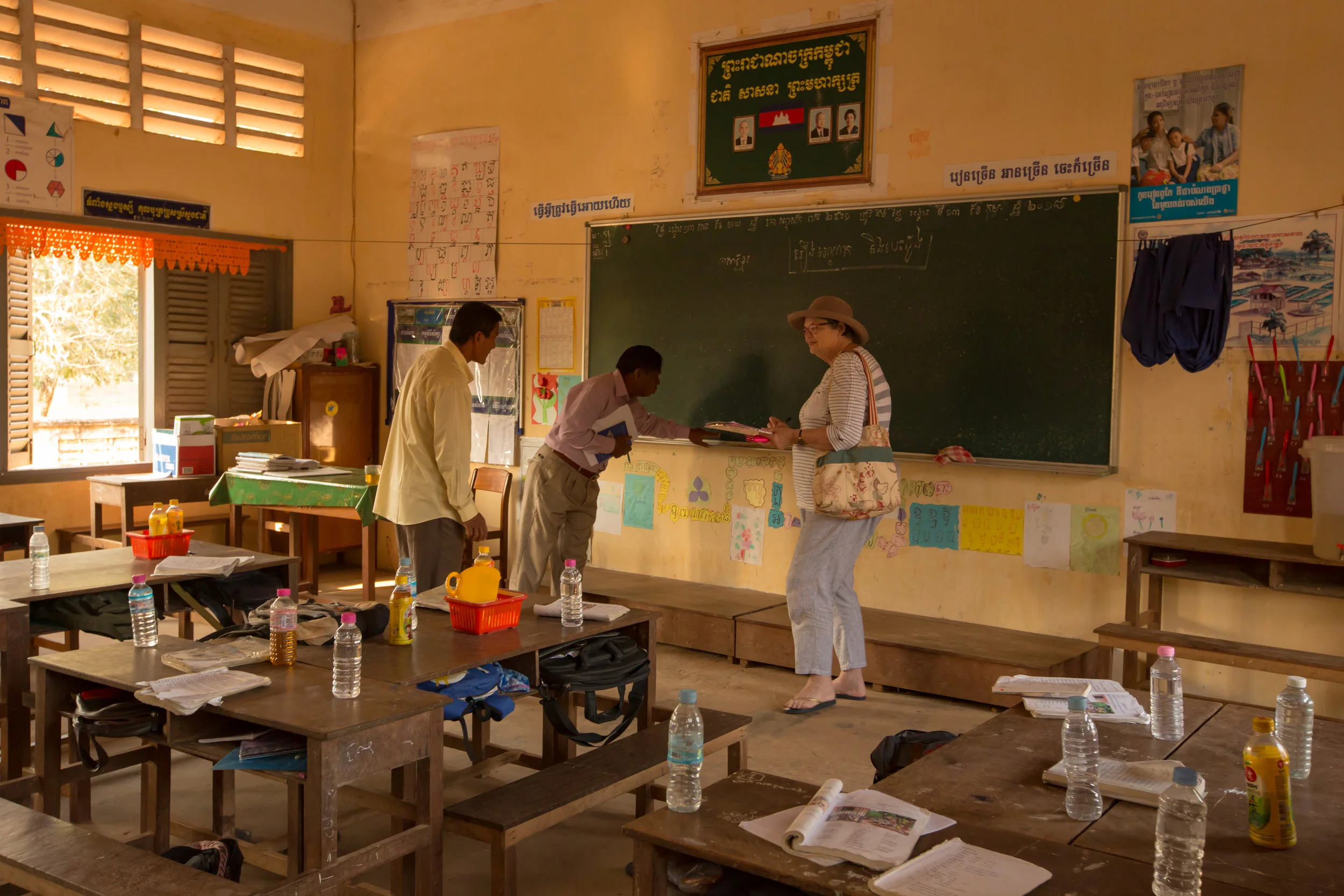 A volunteer assists with the annual classroom audit.