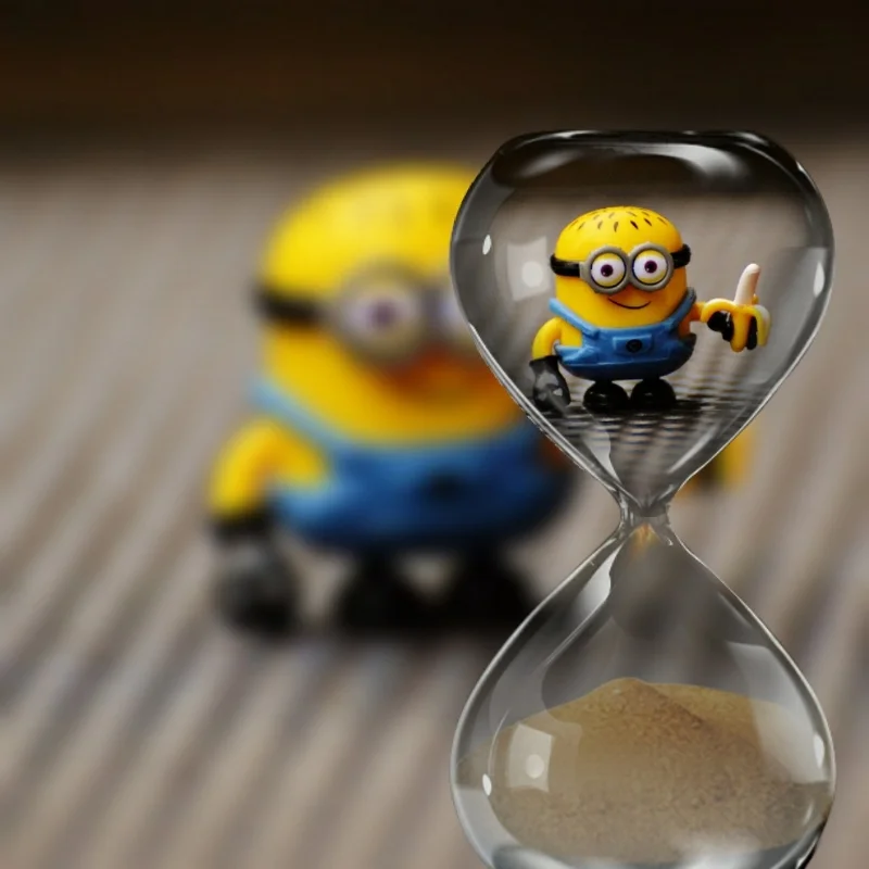 There's some kind of symbolism here for getting caught watching time run out. Or it could just be a cute picture of a Minion holding a banana. We may never know.