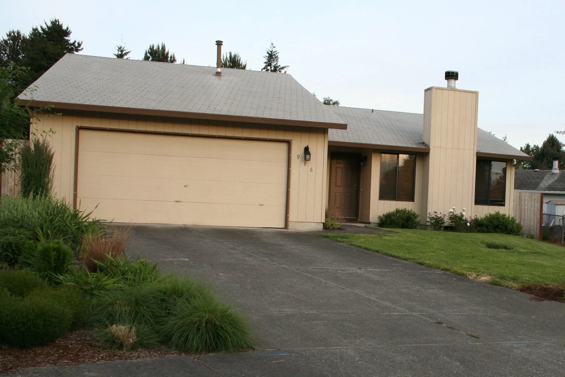 Our first house, bought a few (many) years ago; it was a small 80’s ranch in Hillsboro, and this picture was taken after I did quite a bit of landscaping!