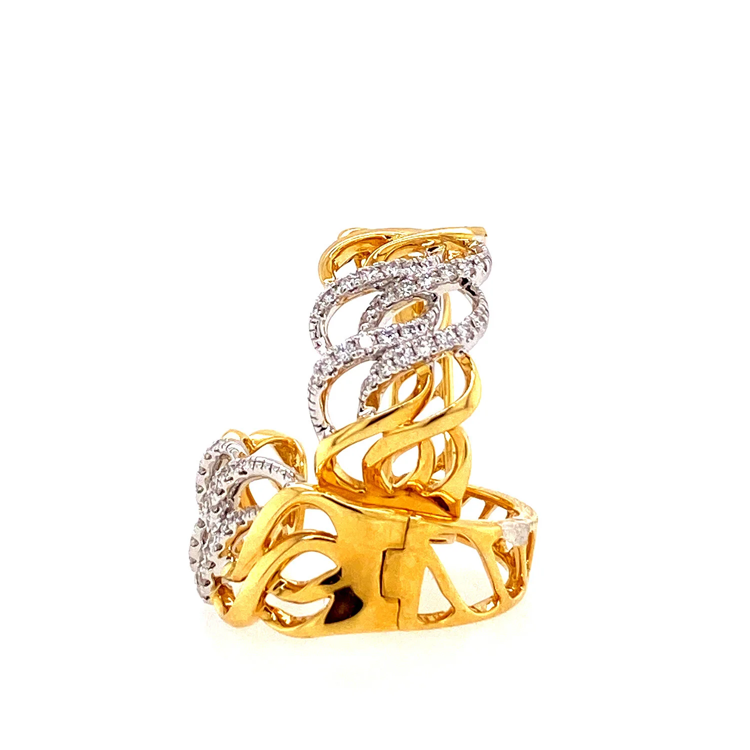 Open Braid Diamond Hoop