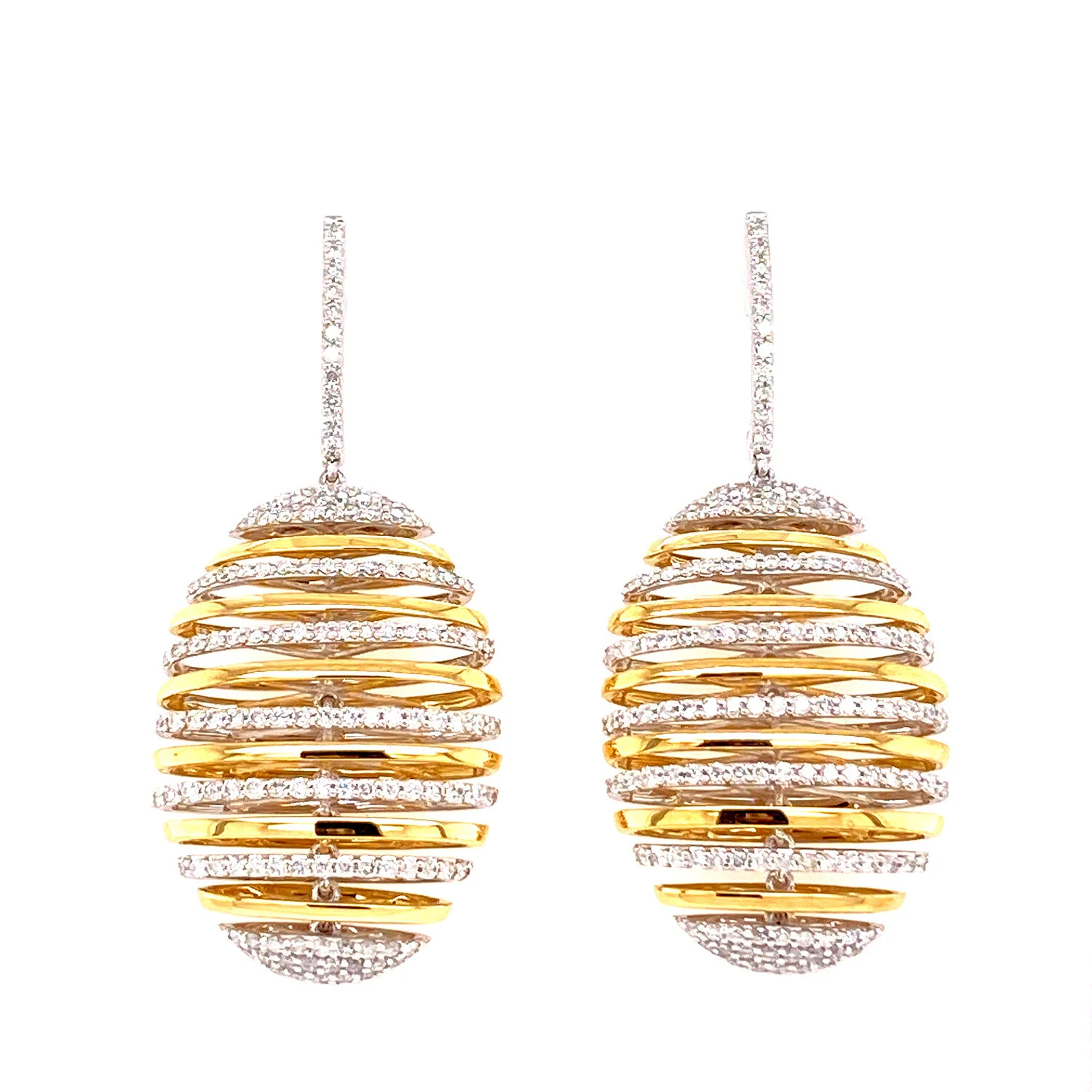 Wind Charm Diamond Drop Earrings