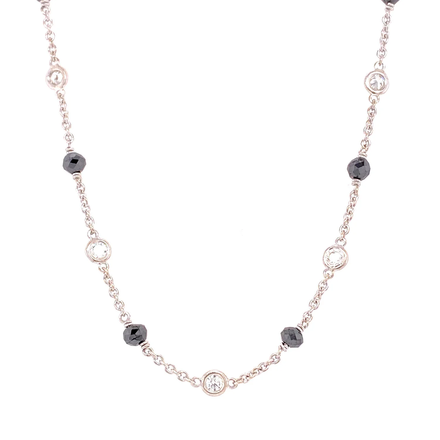 Black And White Diamonds By The Yard Necklace