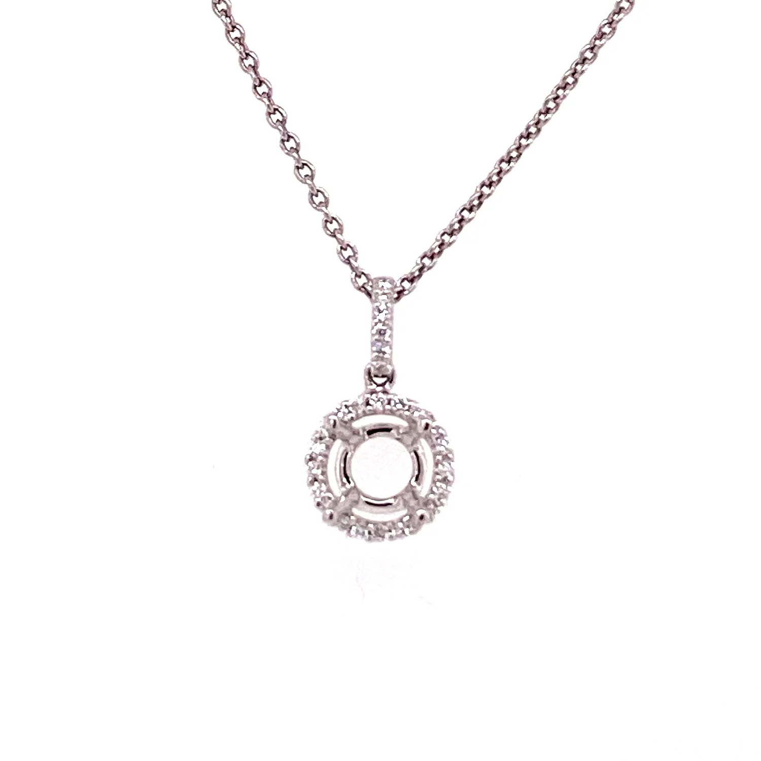 Halo Semi-Mount Diamond Pendant
