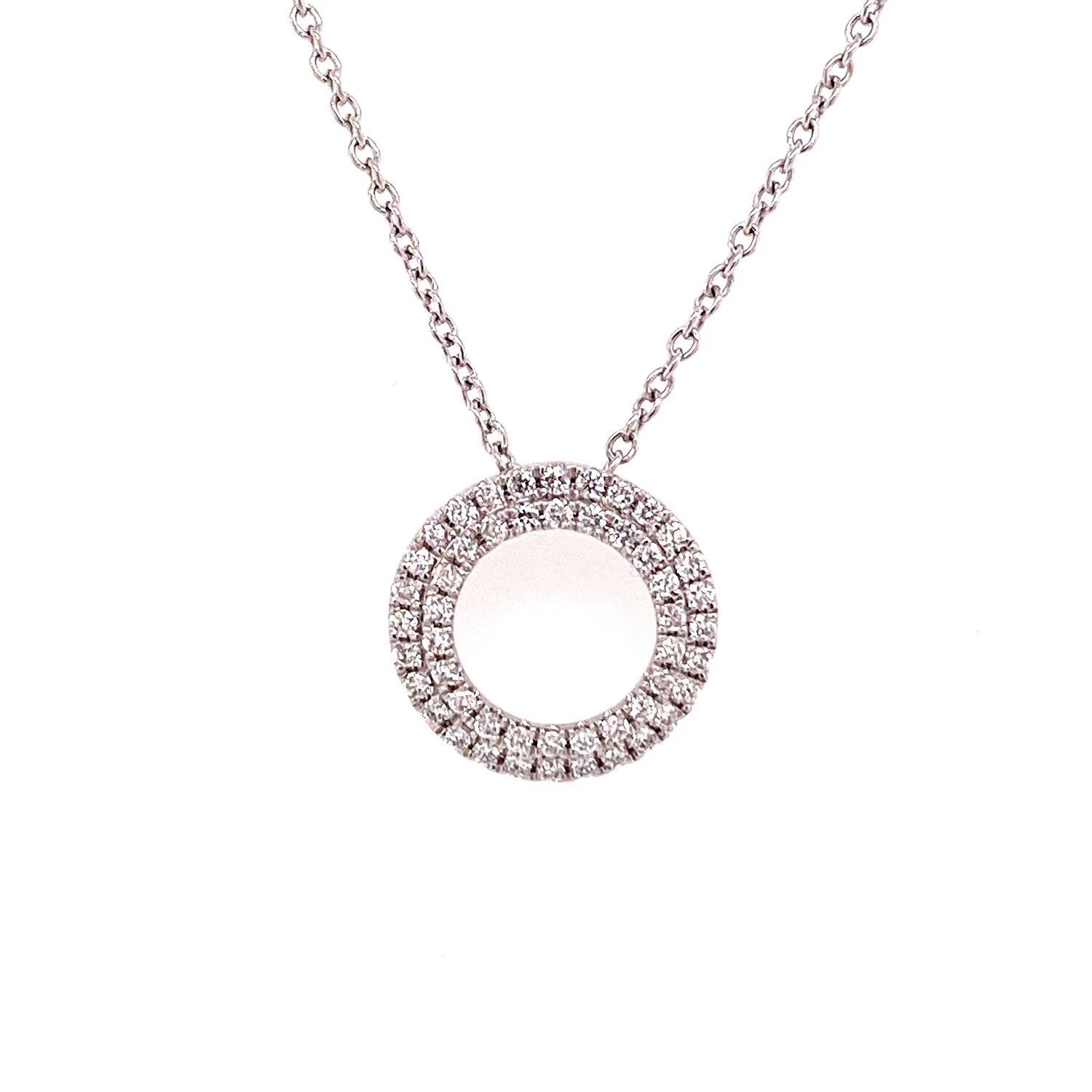 Double Row Circle Diamond Pendant