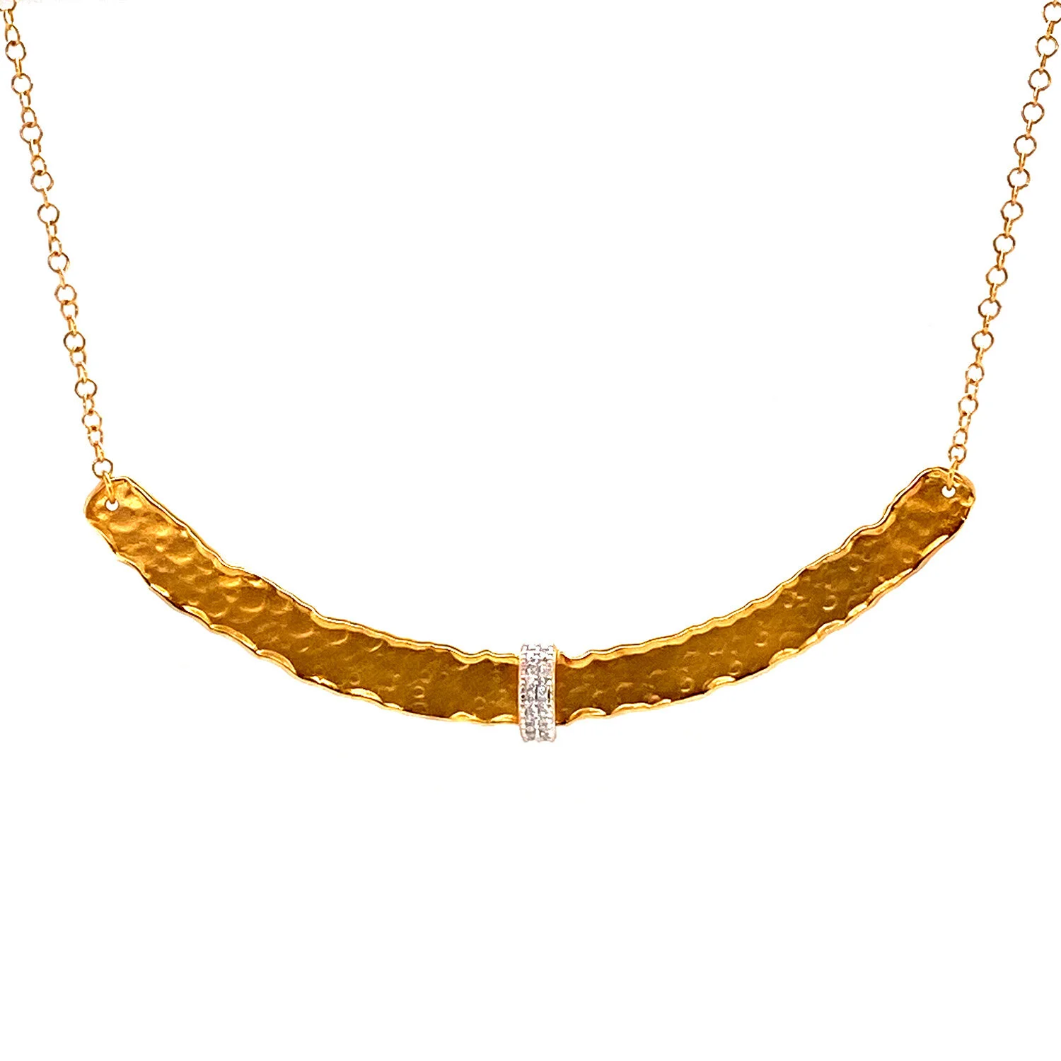 I Reiss Curved Diamond Necklace