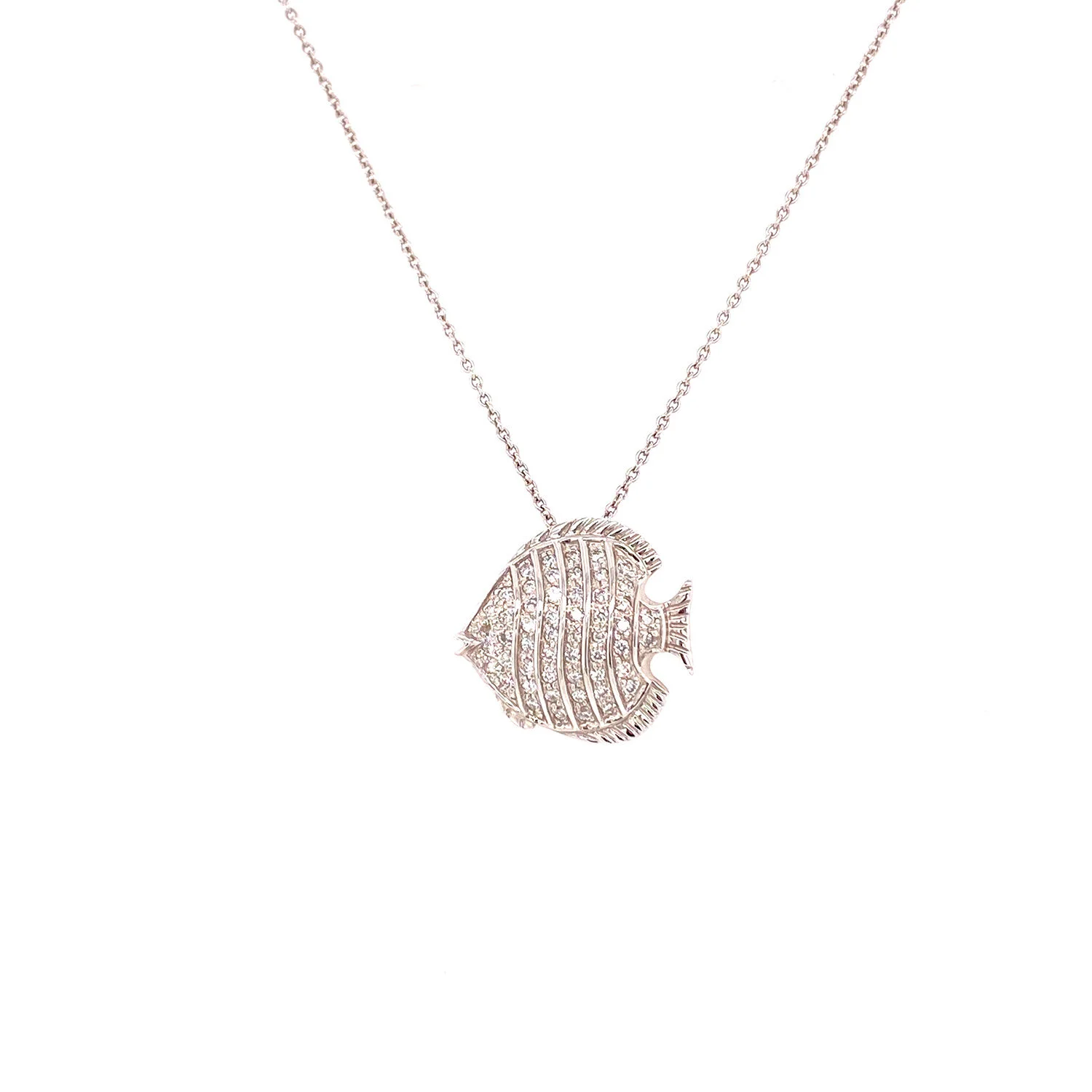 Roberto Coin White Gold Diamond Fish Pendant